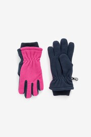 Pink/Navy Thermal Fleece Gloves (3-16yrs) - Image 1 of 2