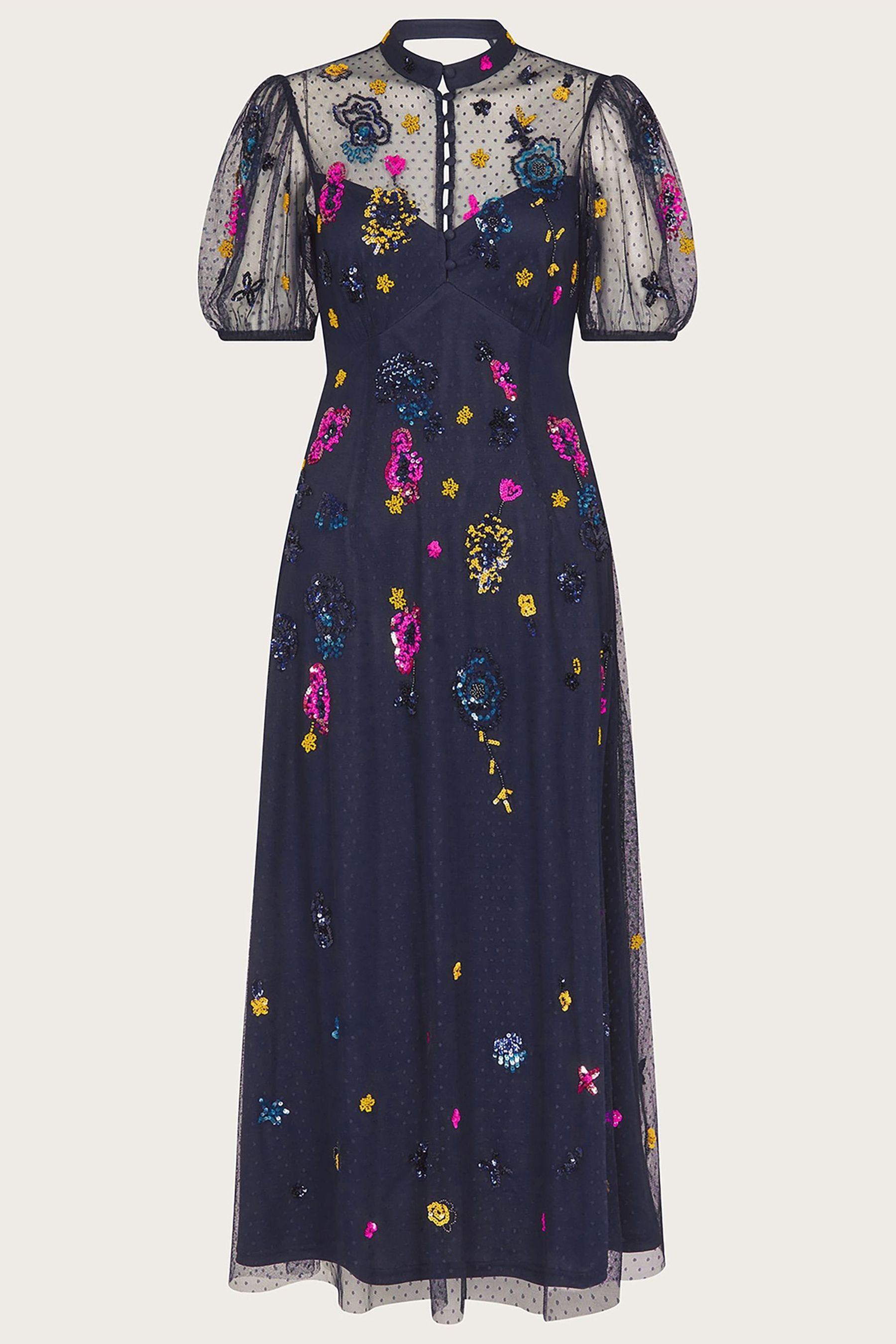 Buy Monsoon Blue Natalia Embellished Midi Dress from Next Luxembourg