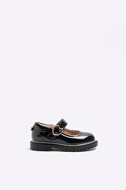 River Island Dark Black Girls Heart Buckle Mary Jane Shoes - Image 1 of 6