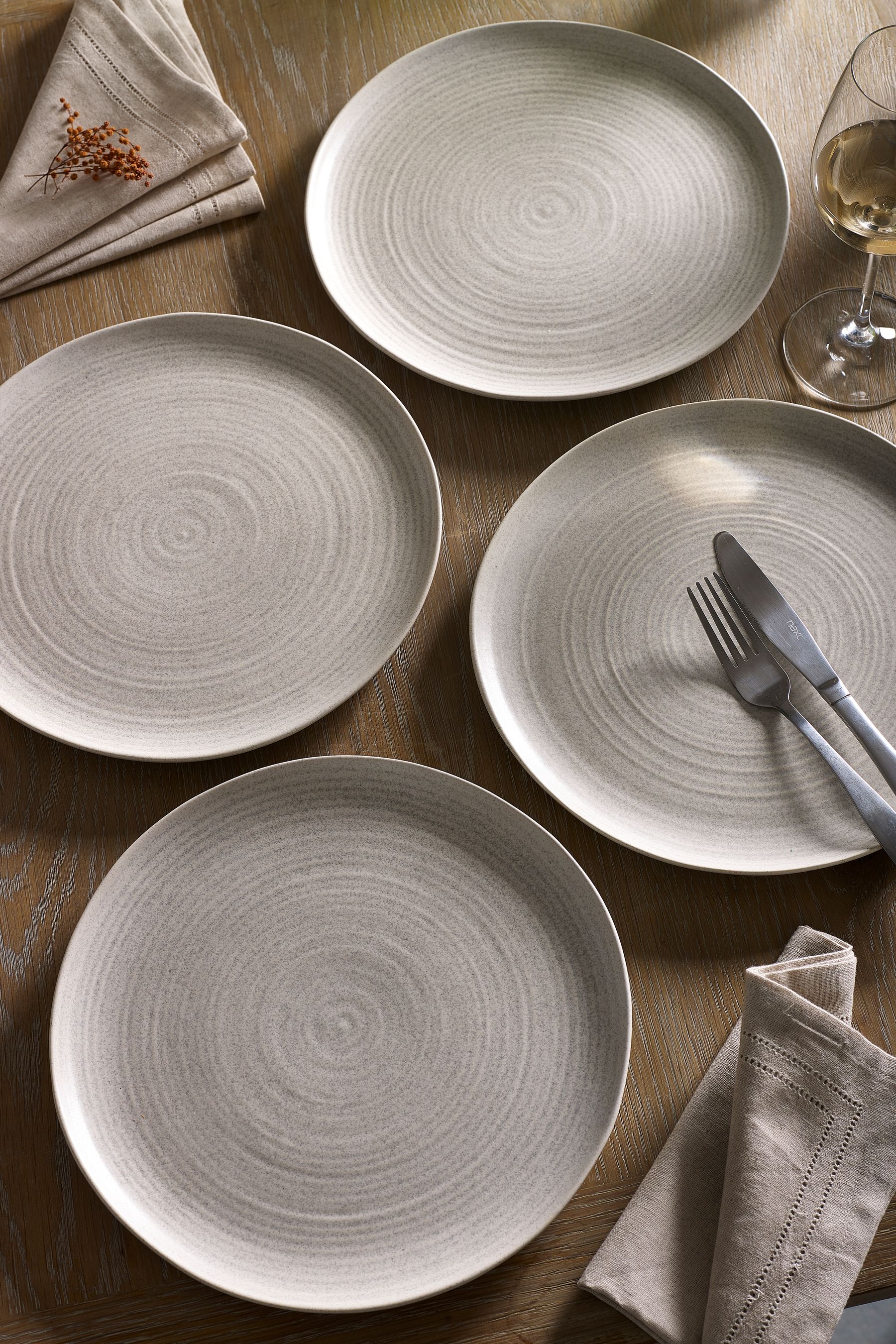 Buy Stone Kya Dinnerware Set of 4 Dinner Plates from the Next UK online shop