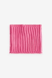 Bright Pink Ribbed Knitted Snood (1-16yrs) - Image 2 of 2