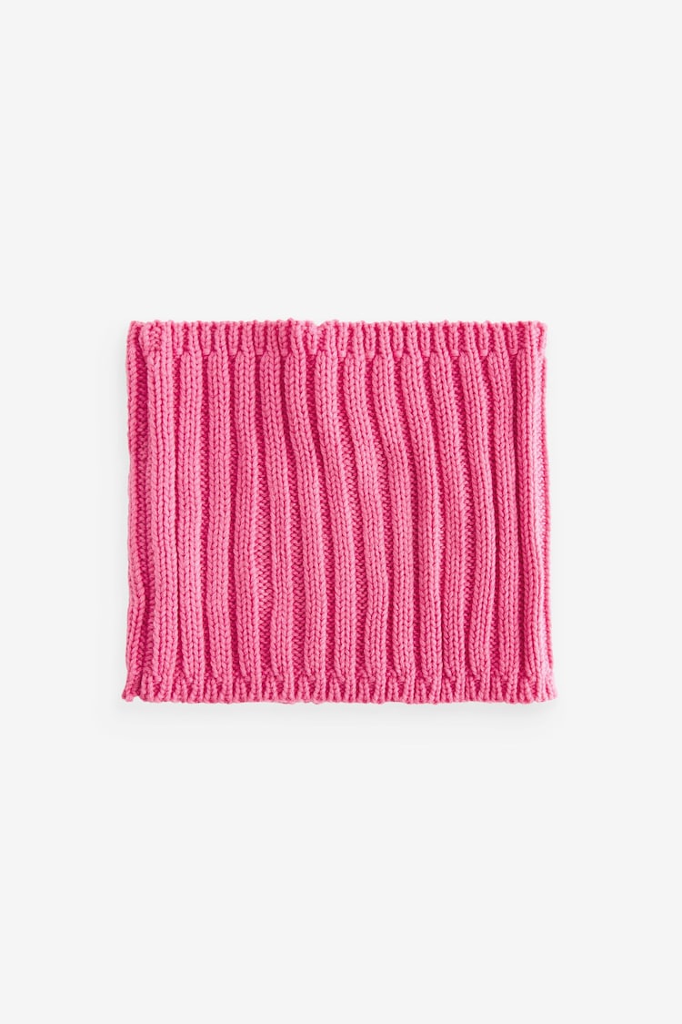 Bright Pink Ribbed Knitted Snood (1-16yrs) - Image 2 of 2