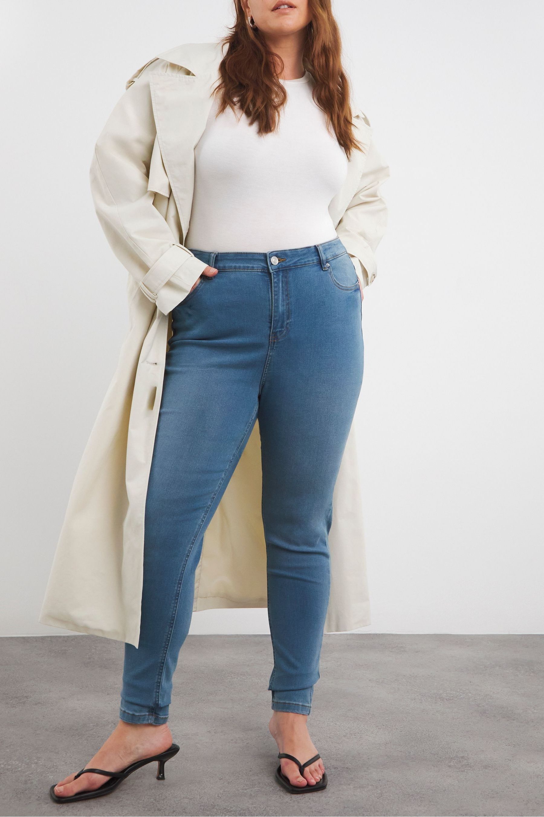 Super stretch high waisted skinny jeans top
