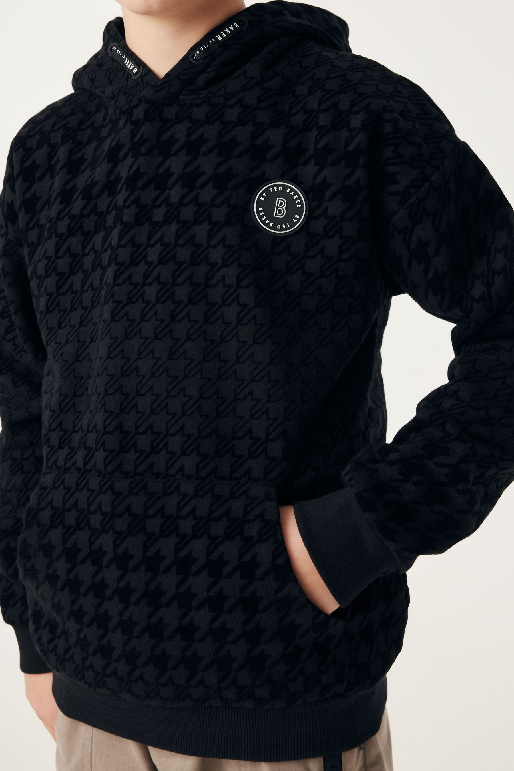 Buy Baker by Ted Baker Black Geometric Hoodie from Next Luxembourg