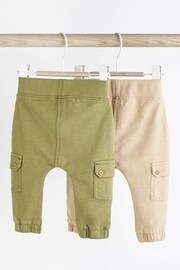 Khaki Green/Cream Baby Cargo Joggers 2 Pack - Image 2 of 7