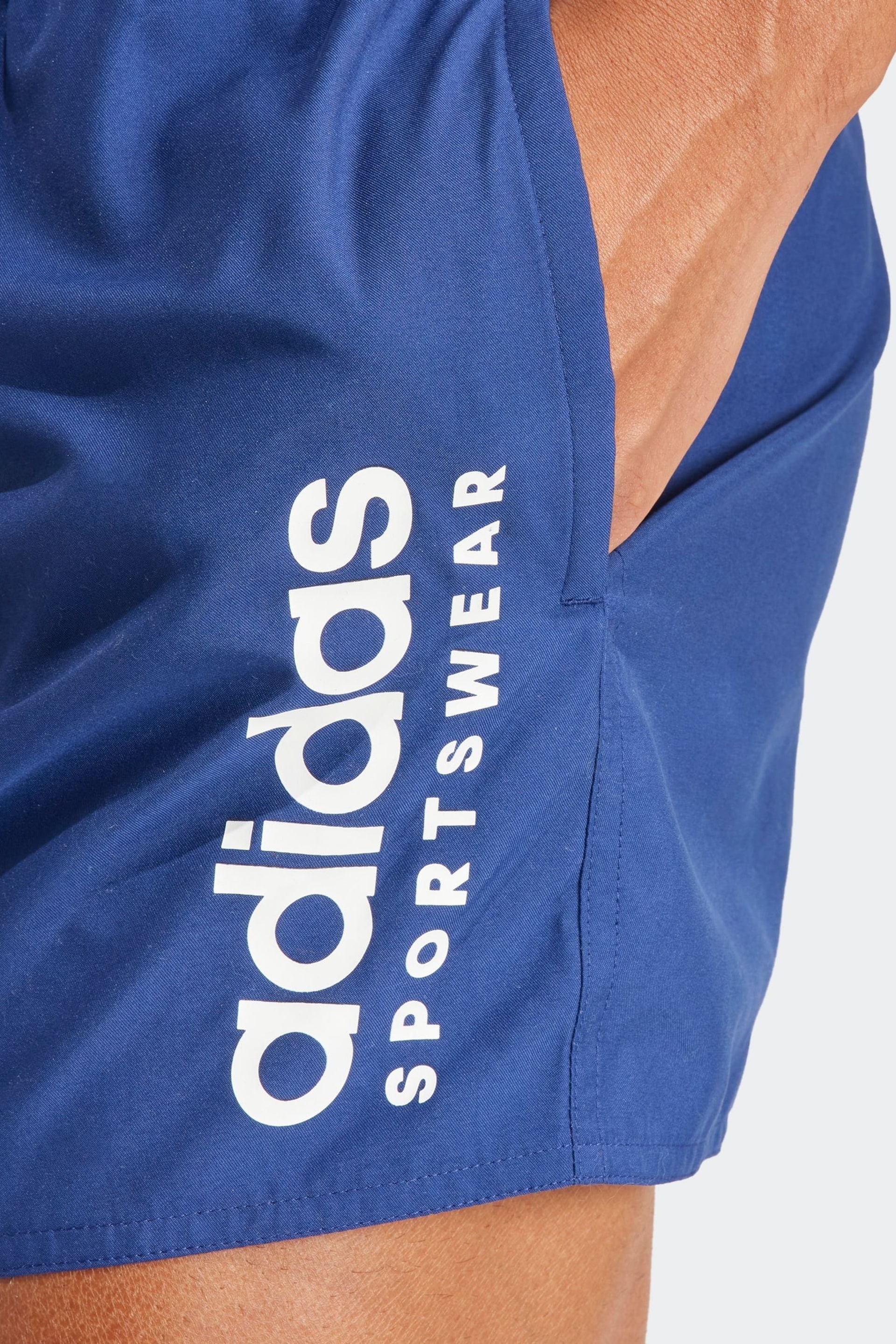 adidas Blue Essentials Logo Clx Shorts - Image 4 of 7