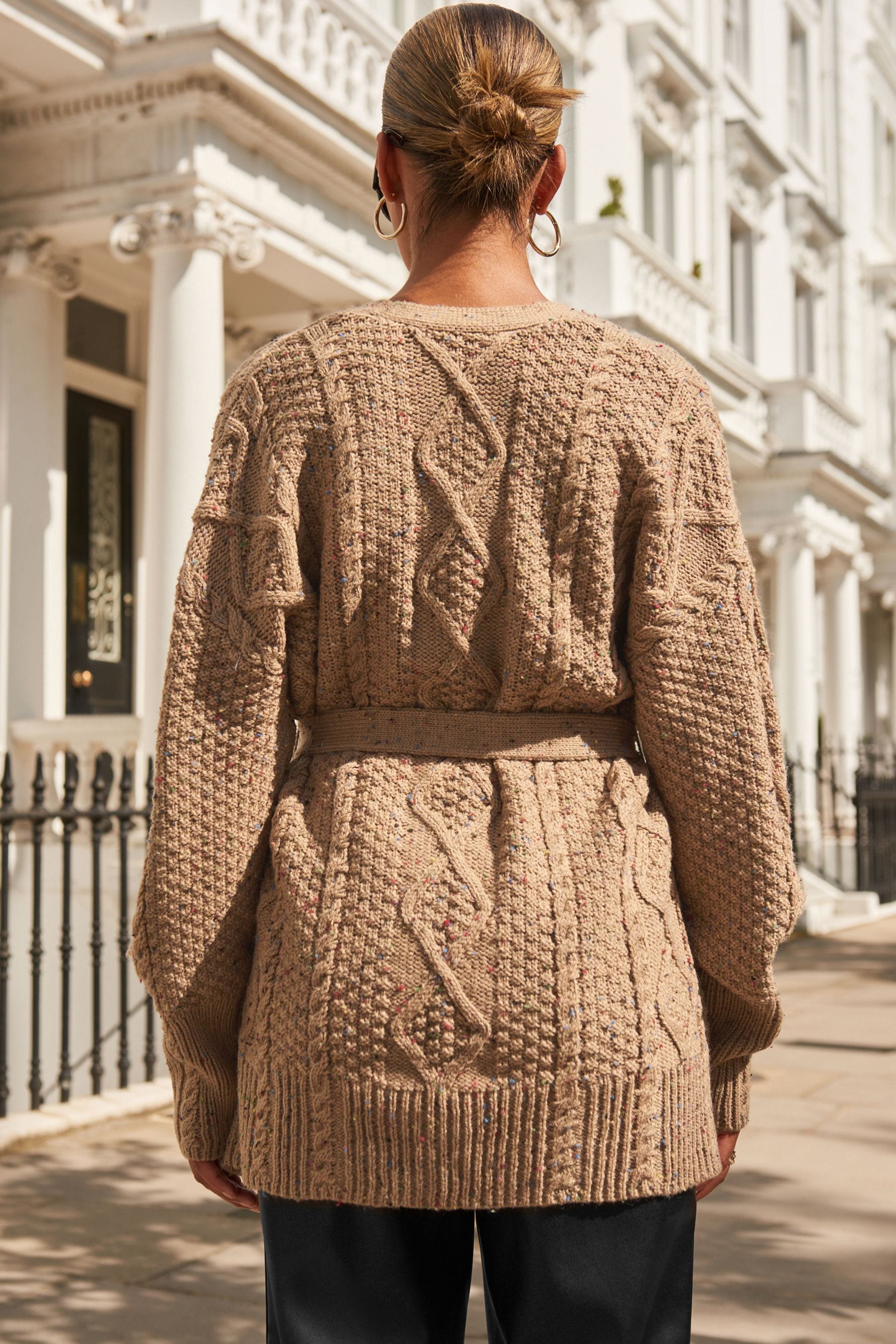 Buy Camel Cable Belt Cardigan from Next Luxembourg