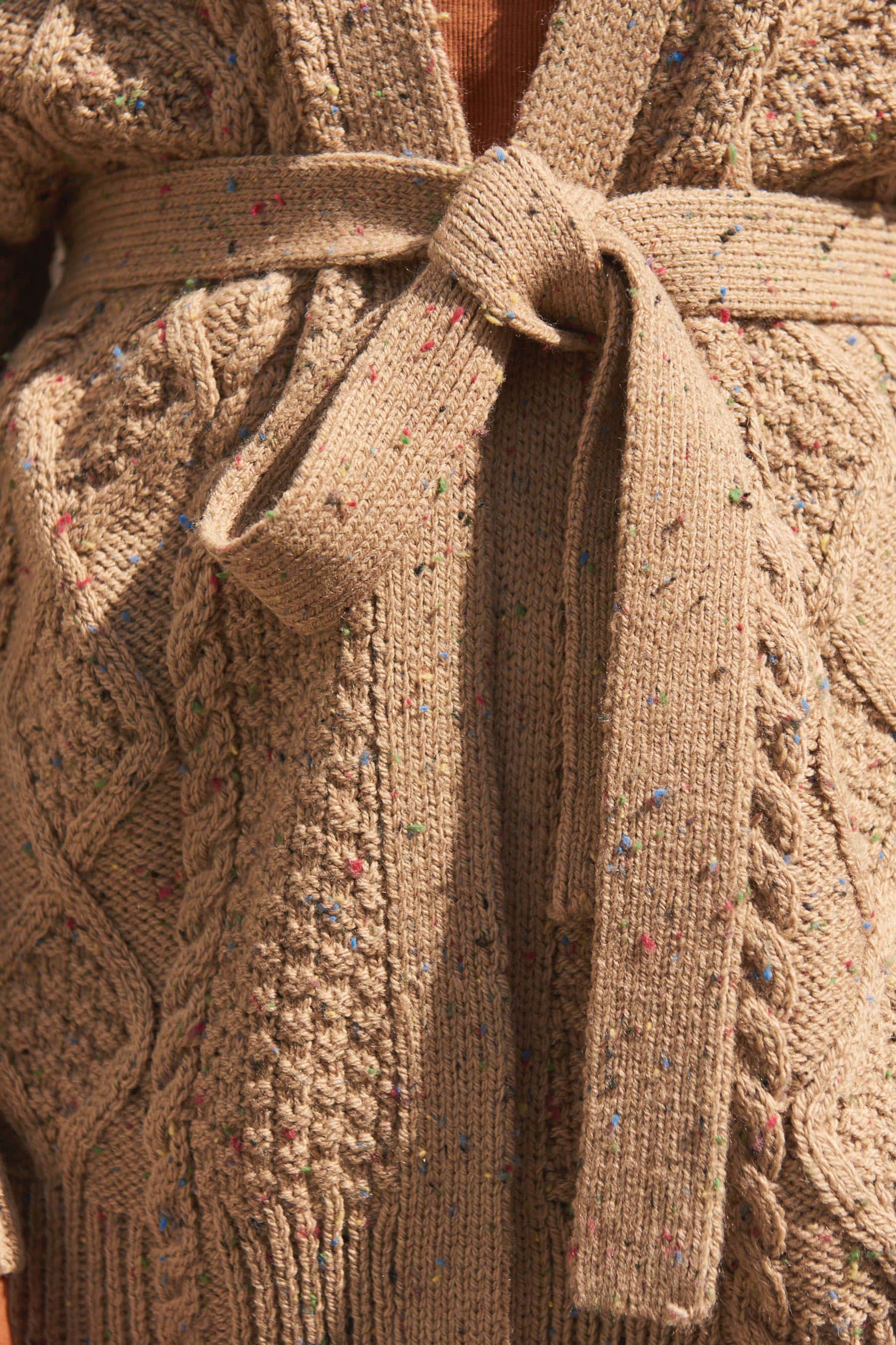 Buy Camel Cable Belt Cardigan from Next Luxembourg