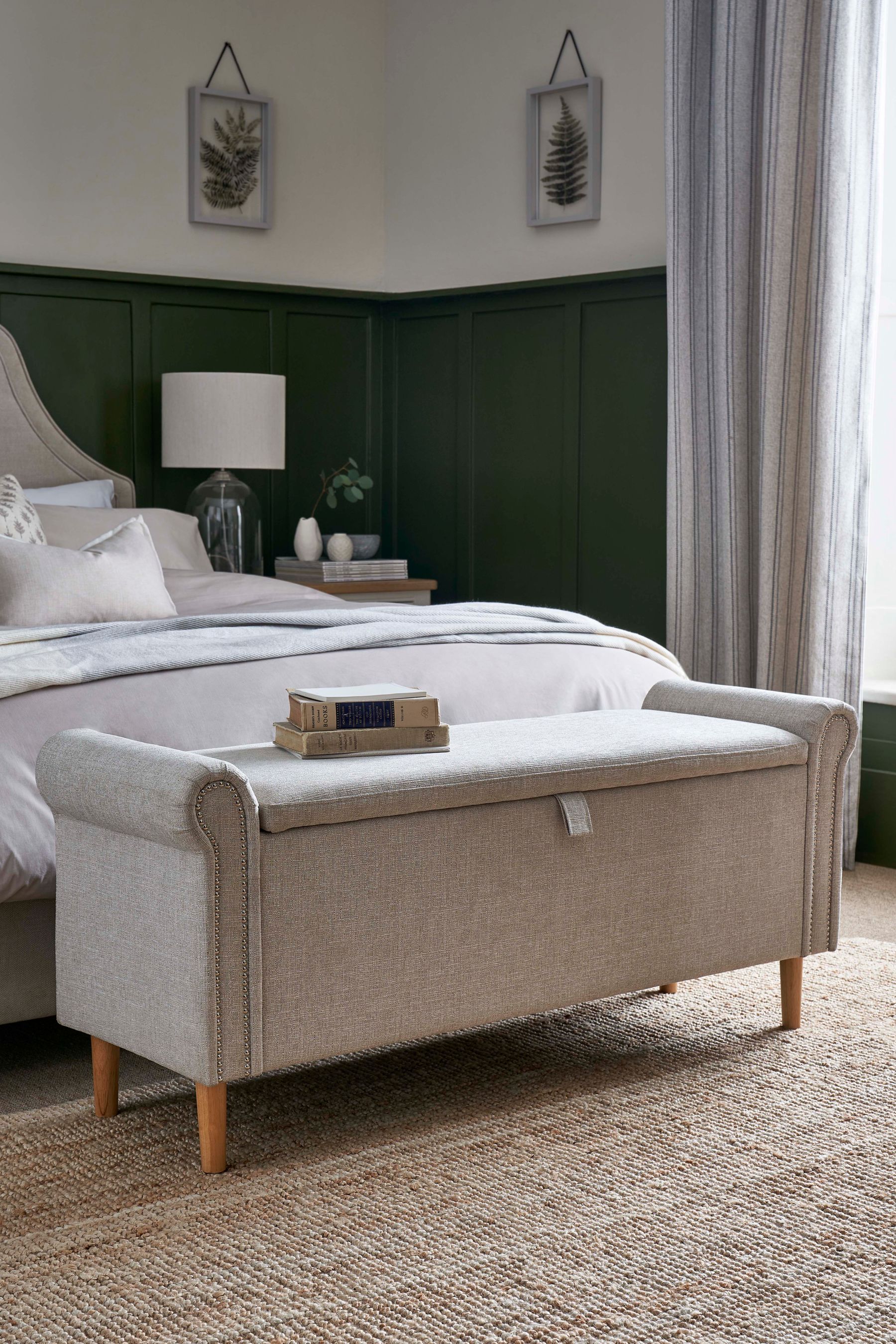 Buy Tweedy Plain Light Natural Palais Storage Ottoman Blanket Box from the Next UK online shop
