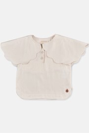 Angel & Rocket Cream Margaux Cape Collar Woven Top - Image 8 of 10