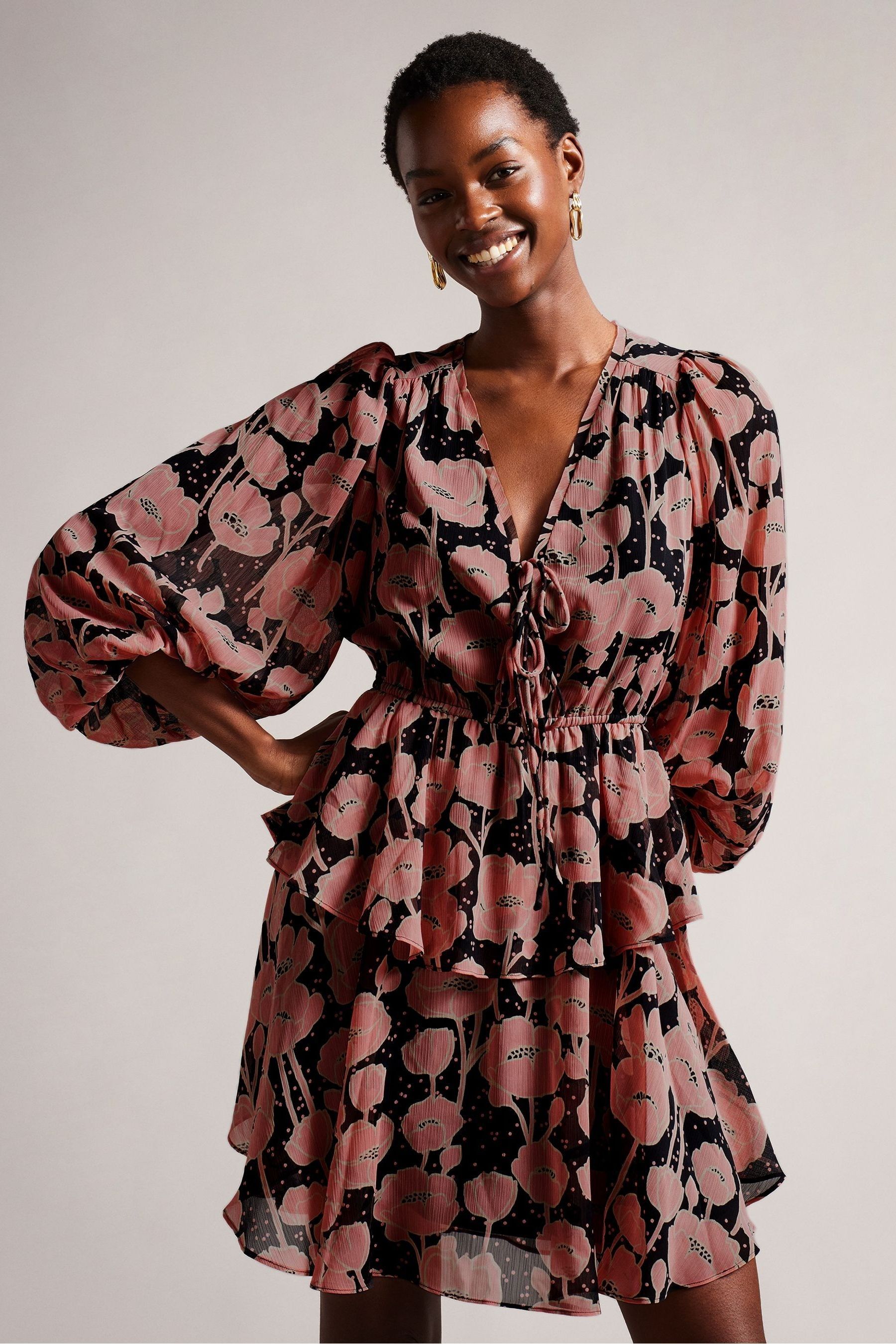 Ted baker black tie dress hotsell