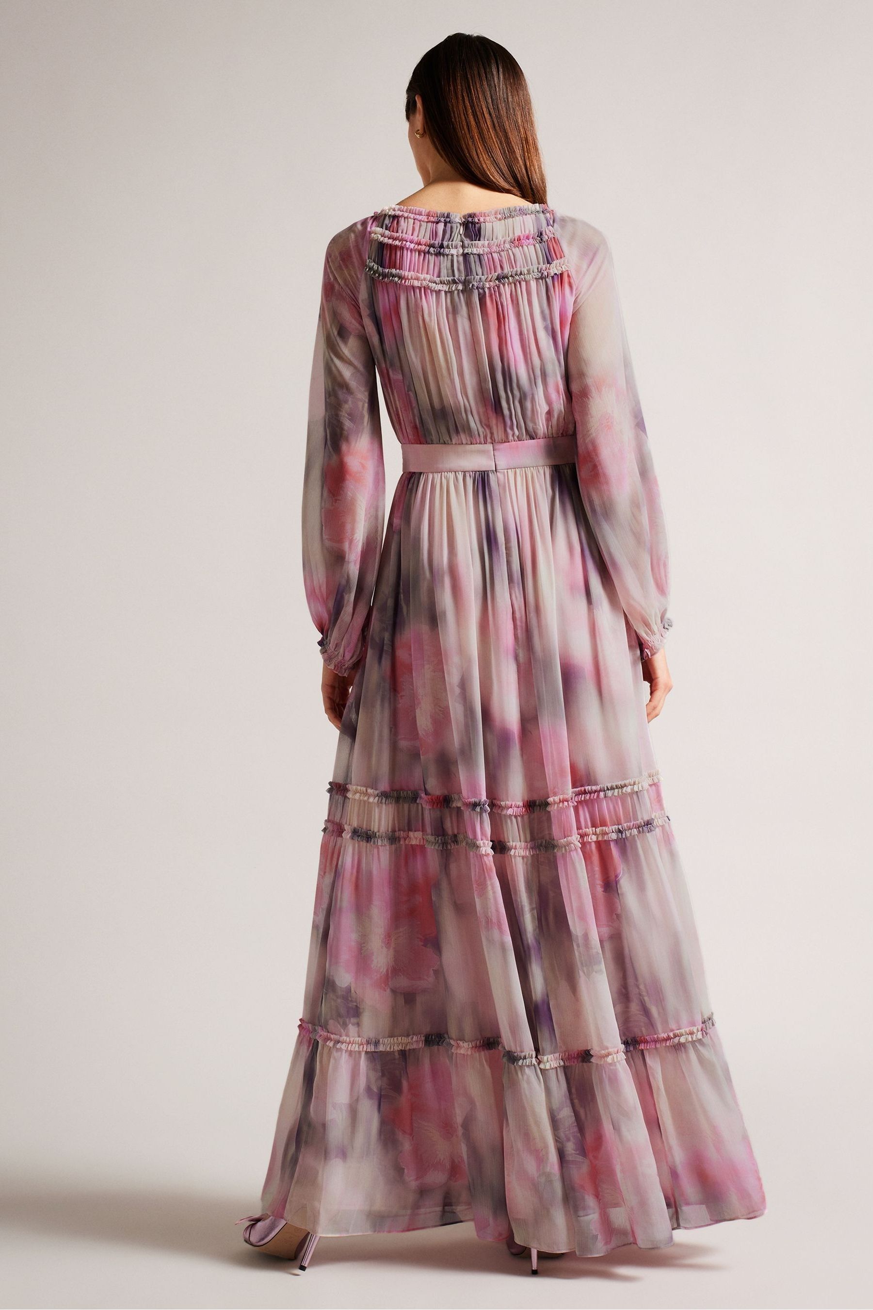 Buy Ted Baker Pink Miray Coral Ruffle Detail Maxi Dress from Next Austria