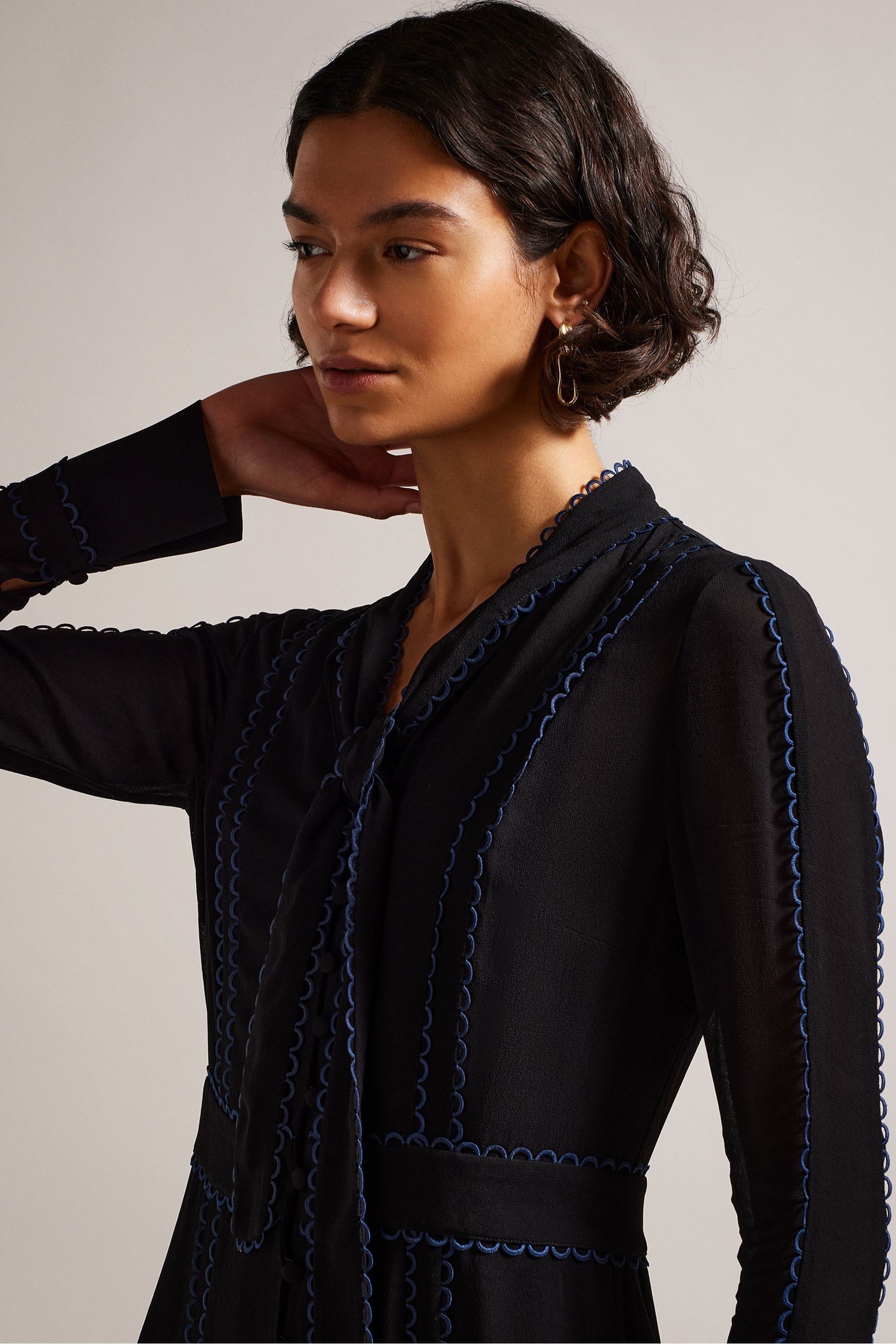 Buy Ted Baker Claiirr Black Button Through Midi Shirt Dress from Next Germany