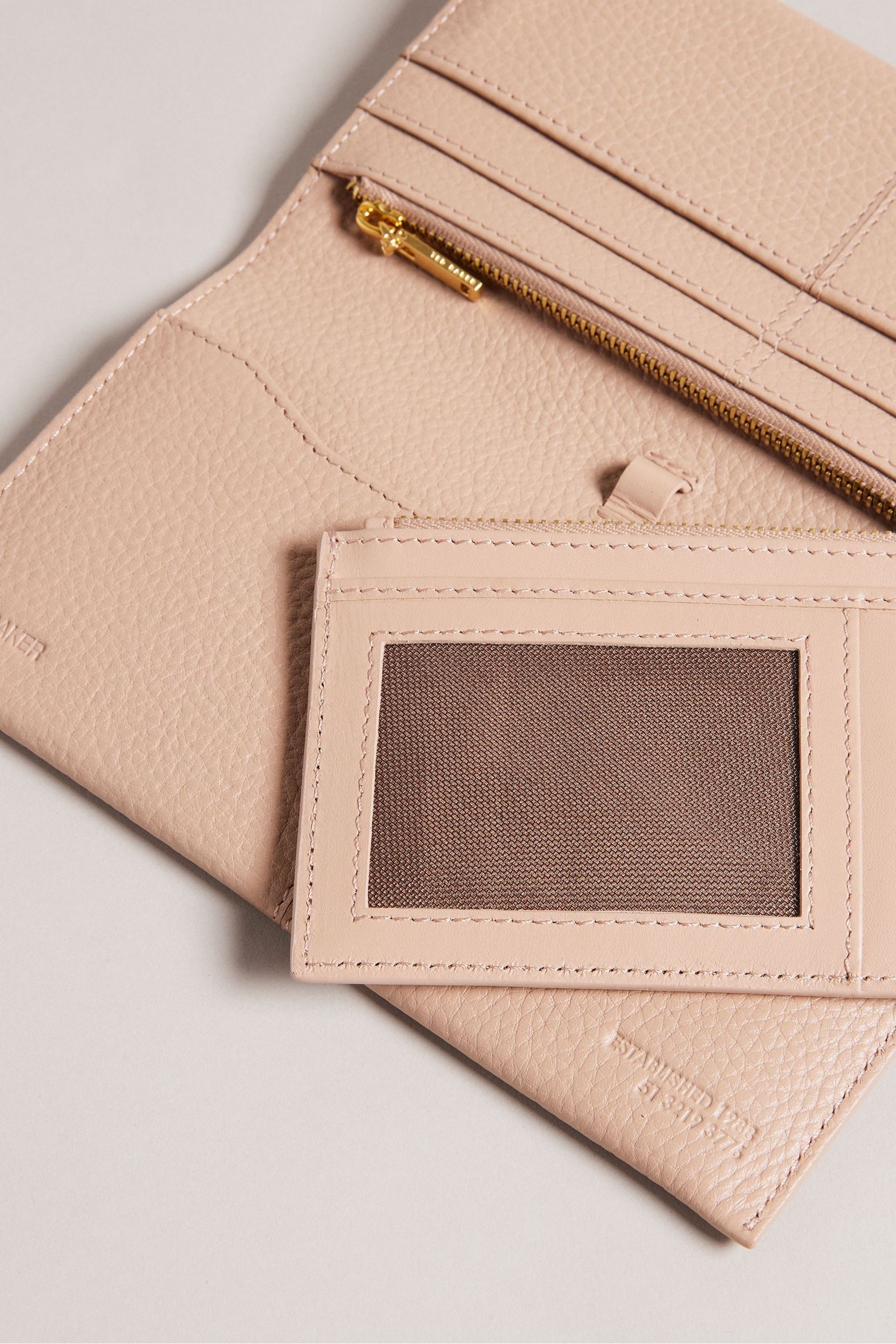 Buy Ted Baker Cream Nishi Taupe Soft Grainy Leather Fold Purse from Next Ireland