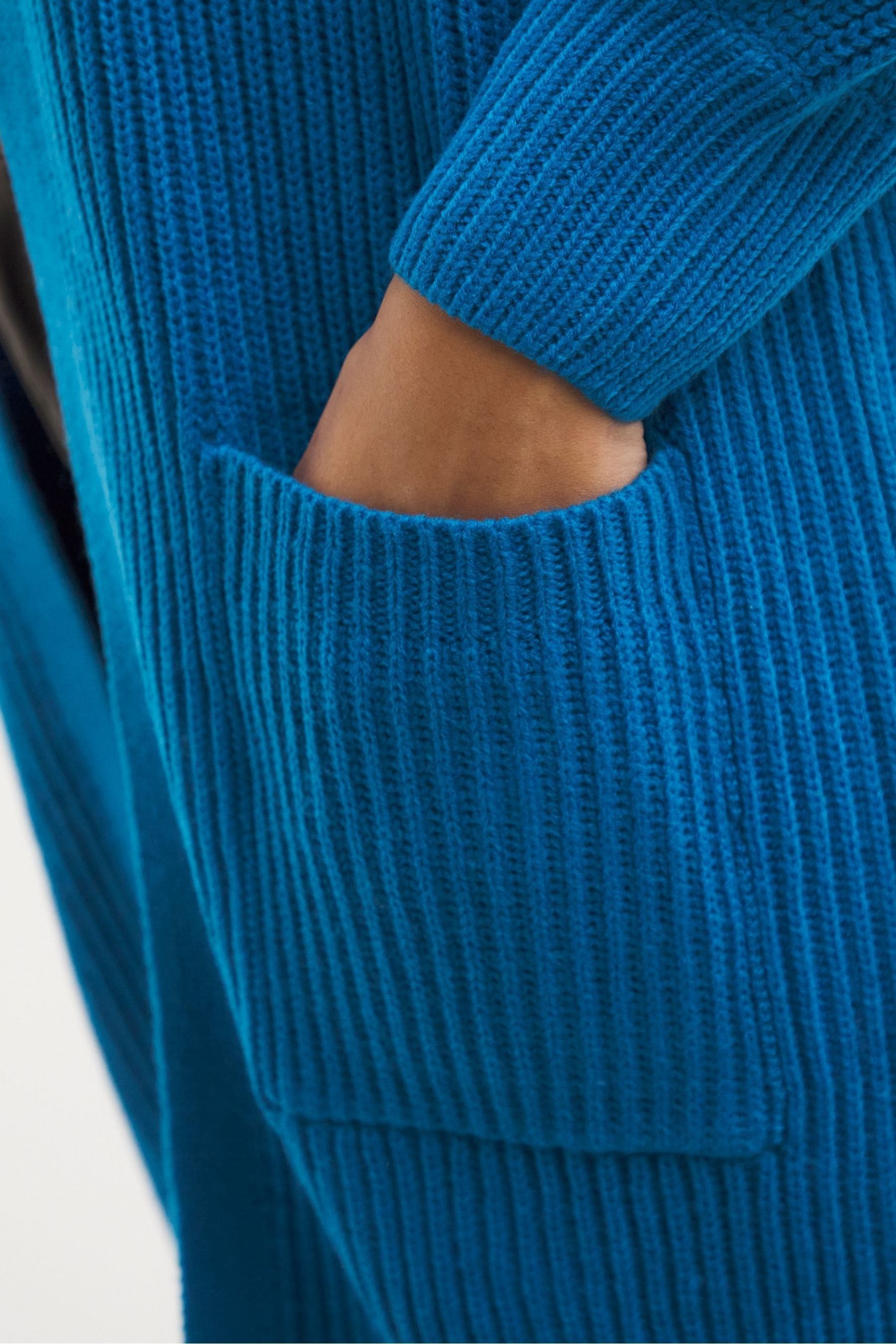 Buy JD Williams Blue Volume Sleeve Fisherman Rib Cardigan from the Next UK online shop