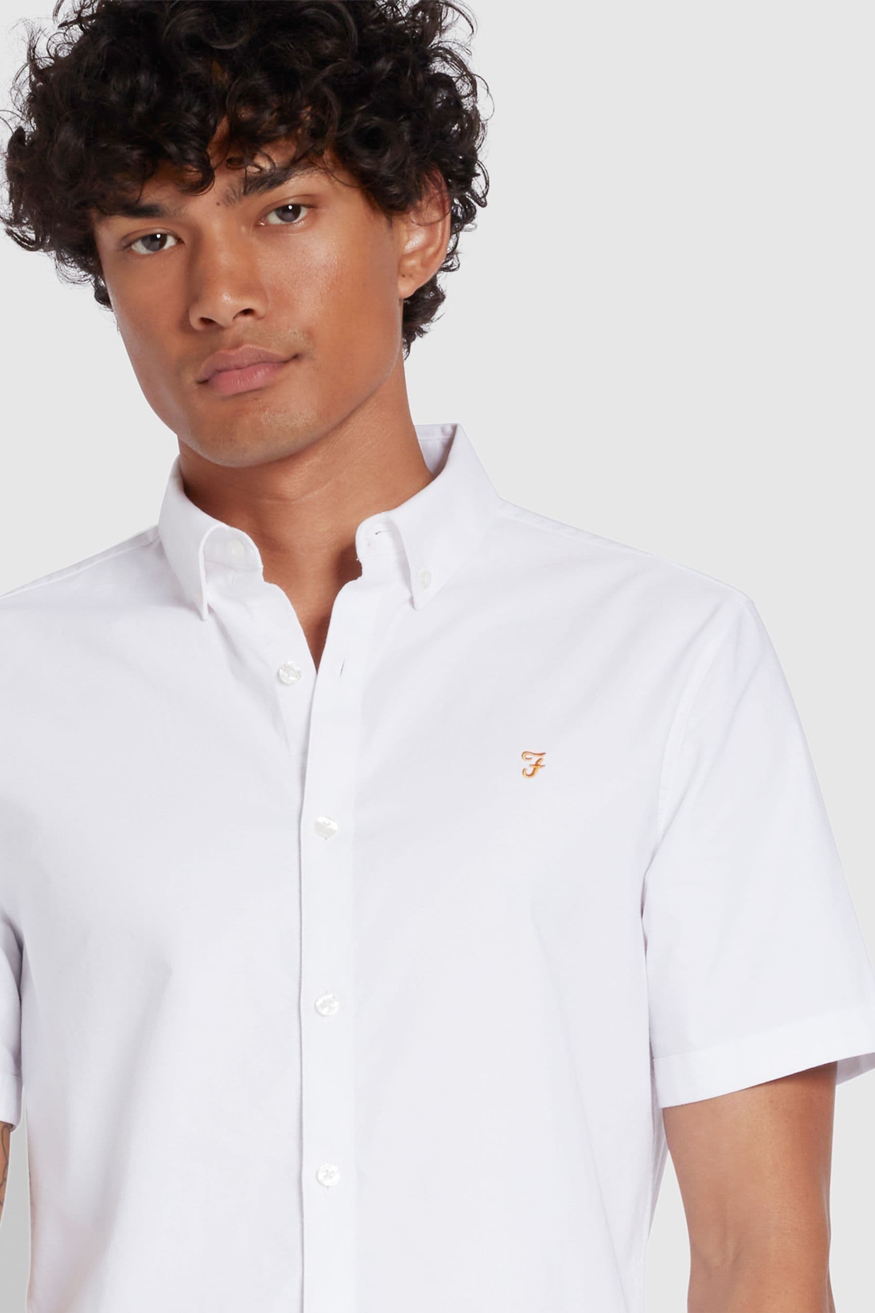 Farah white short sleeve shirt new arrivals