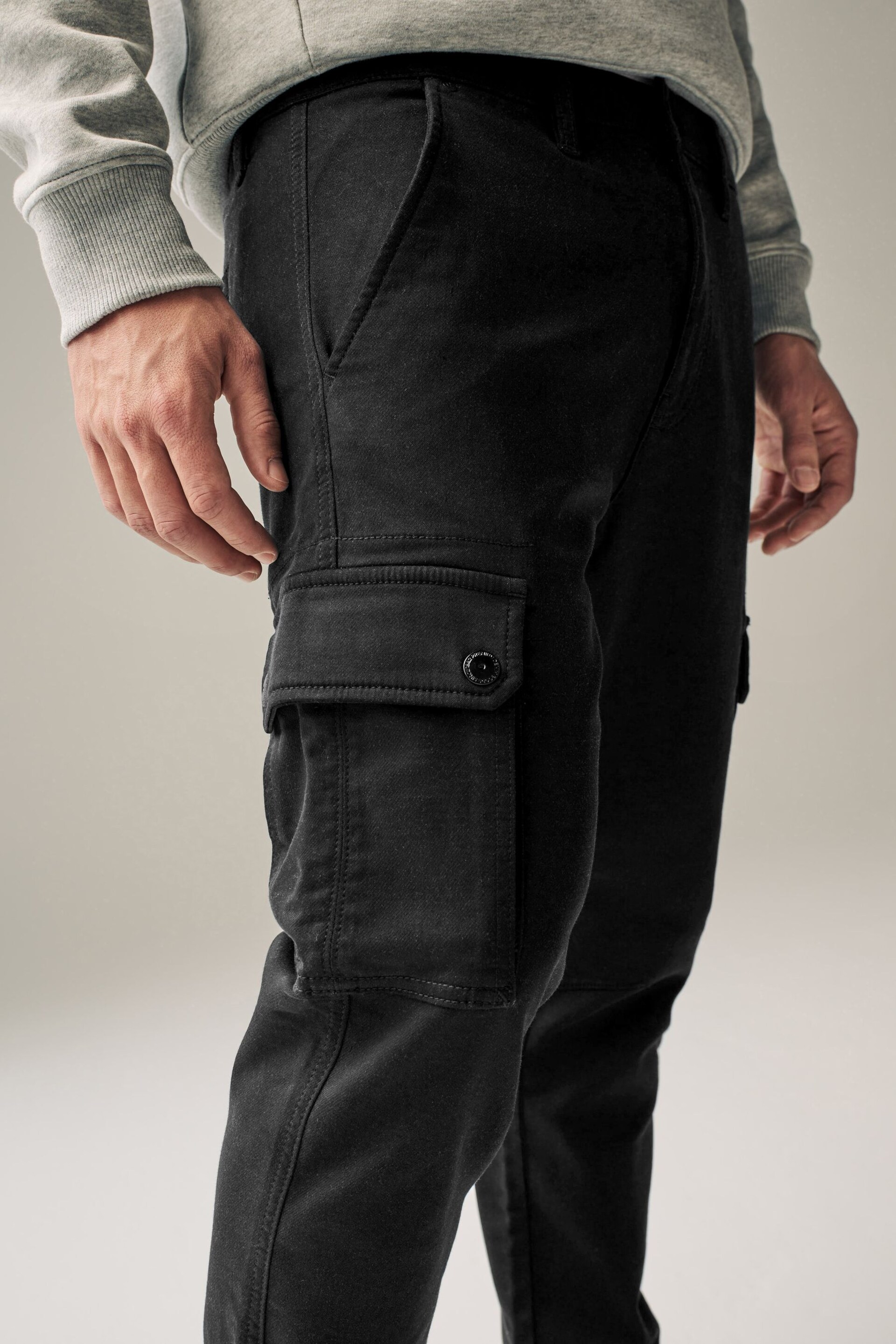 Black Motionflex Cargo Trousers - Image 6 of 10