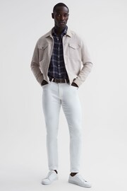 Reiss Blue Check Ruban Linen Long Sleeve Shirt - Image 6 of 7