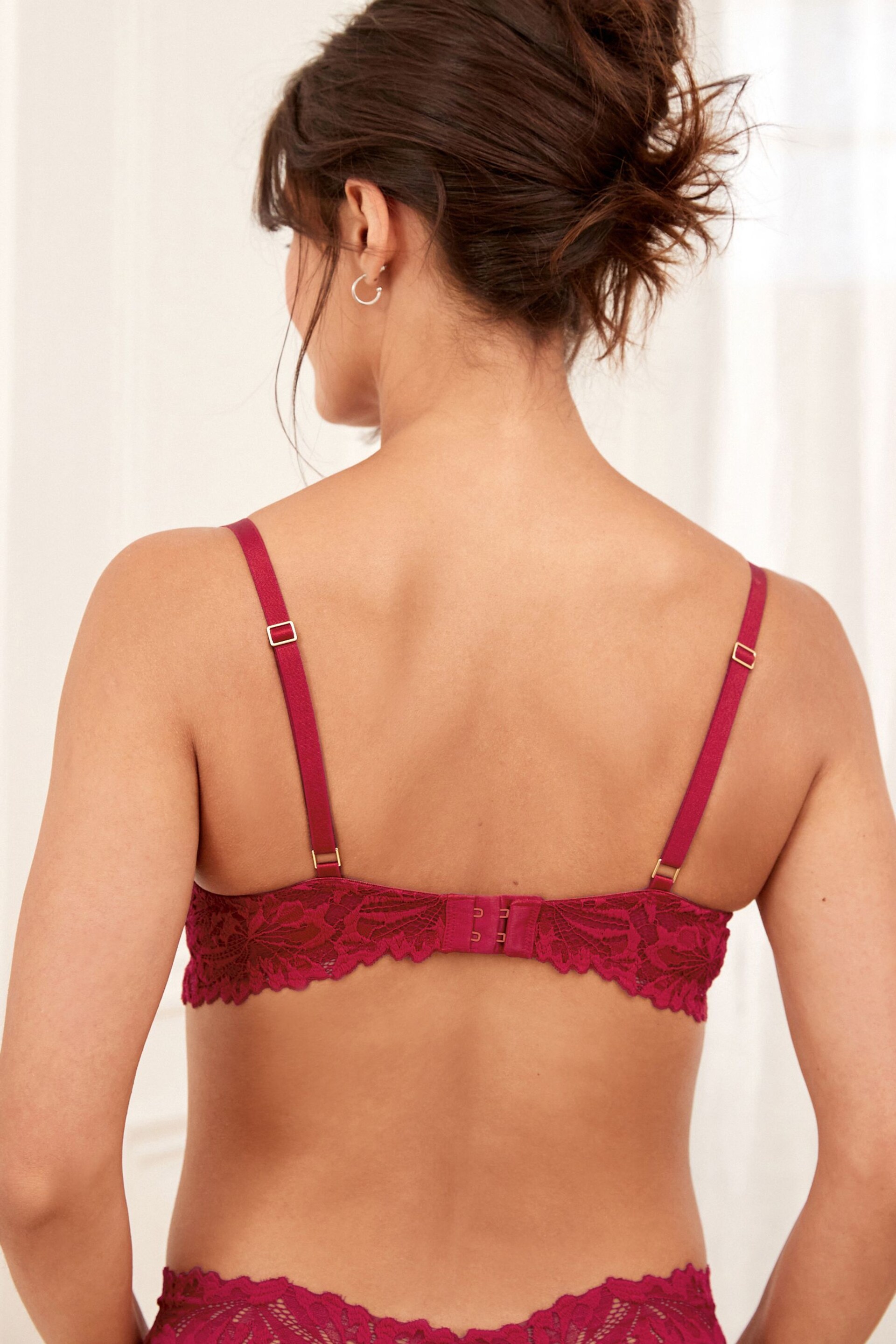 Red Pad Balcony Comfort Lace Bra - Image 3 of 8