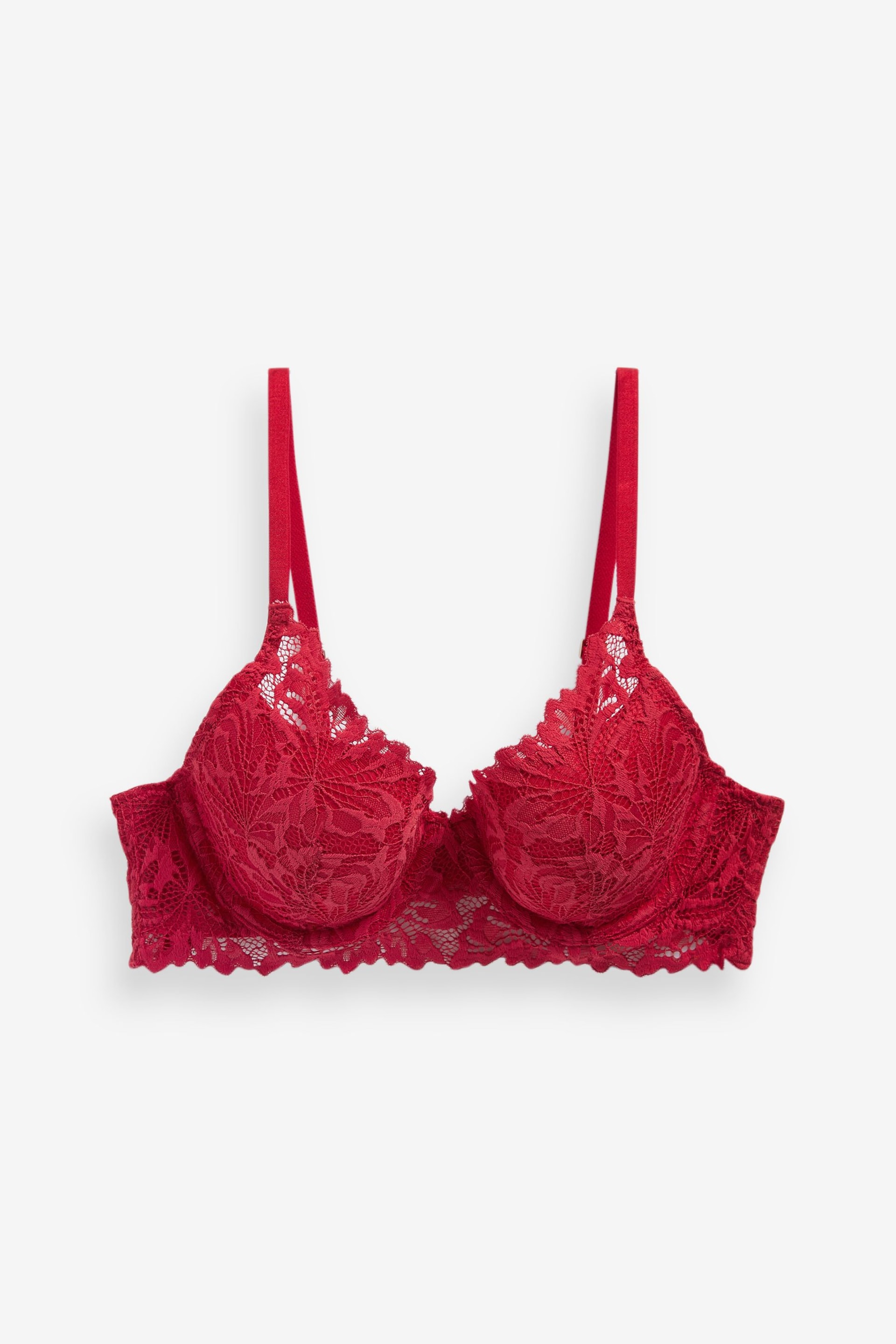 Red Pad Balcony Comfort Lace Bra - Image 6 of 8