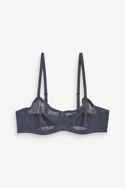 Navy Blue Non Pad Balcony Invisible Bonded Mesh Balcony Bra - Image 5 of 6