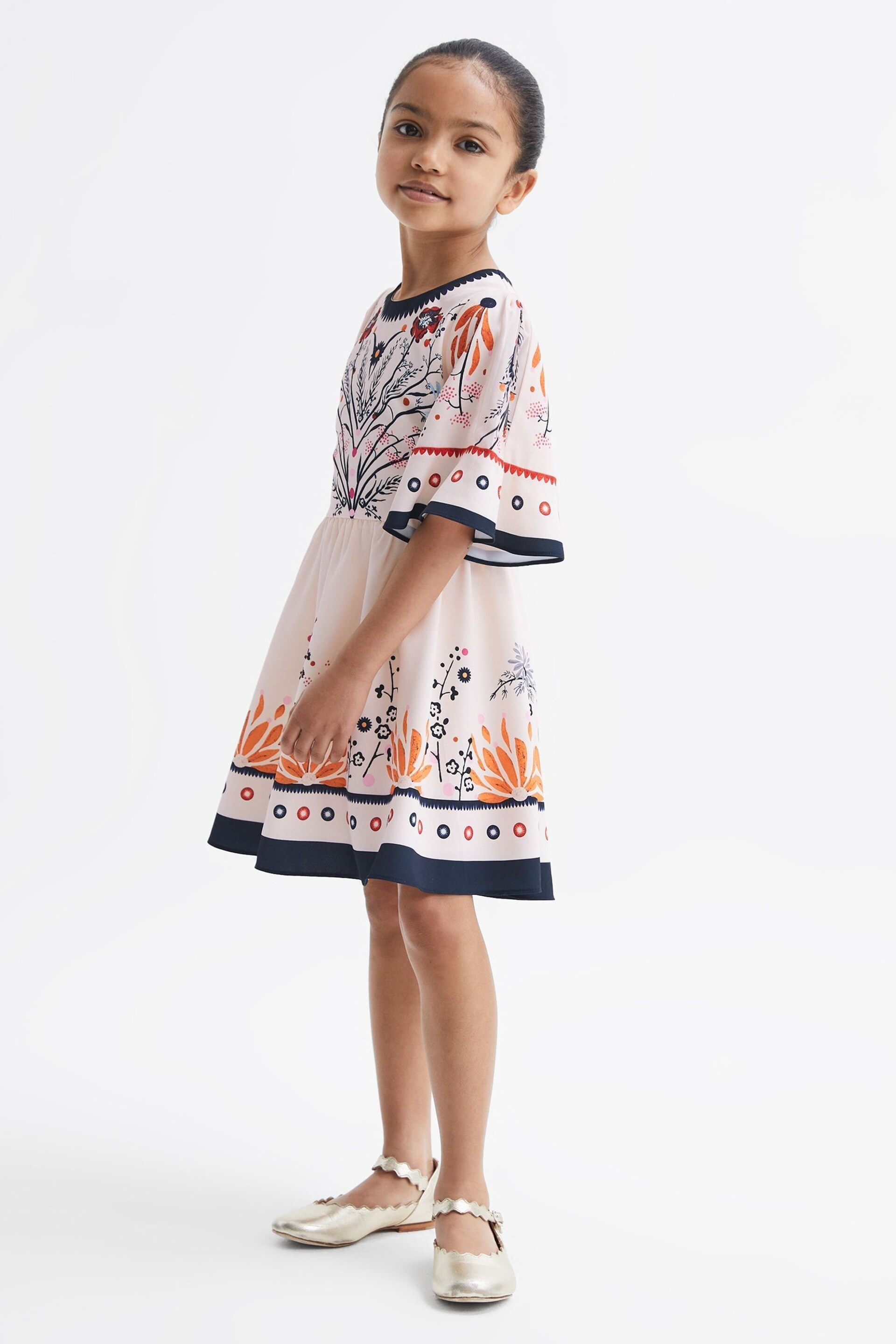 Reiss Ivory Ania Senior Floral Printed Dress - Image 1 of 7