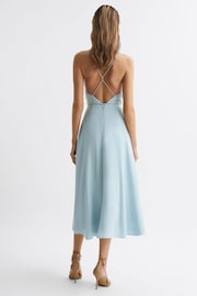 Reiss Blue Penny Fitted V-Neck Midi Dress - Image 5 of 6