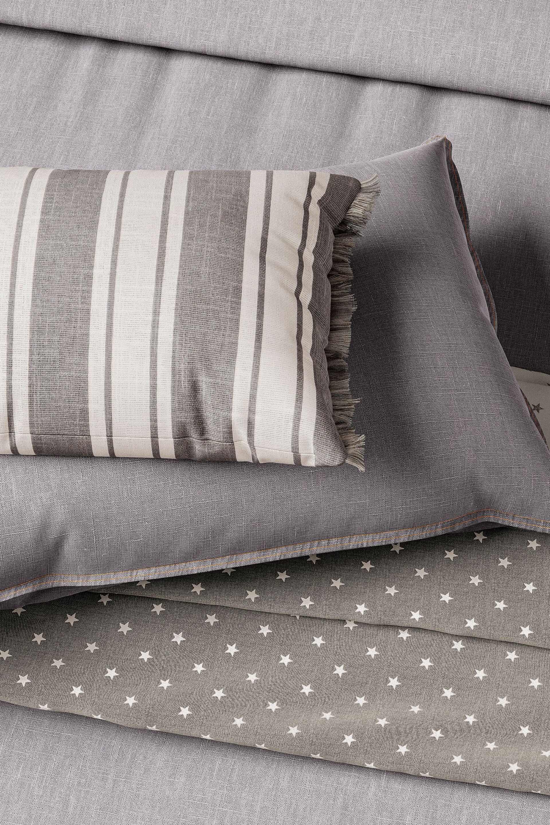 Helena Springfield Grey Denim Look Duvet Cover and Pillowcase Set - Image 3 of 4