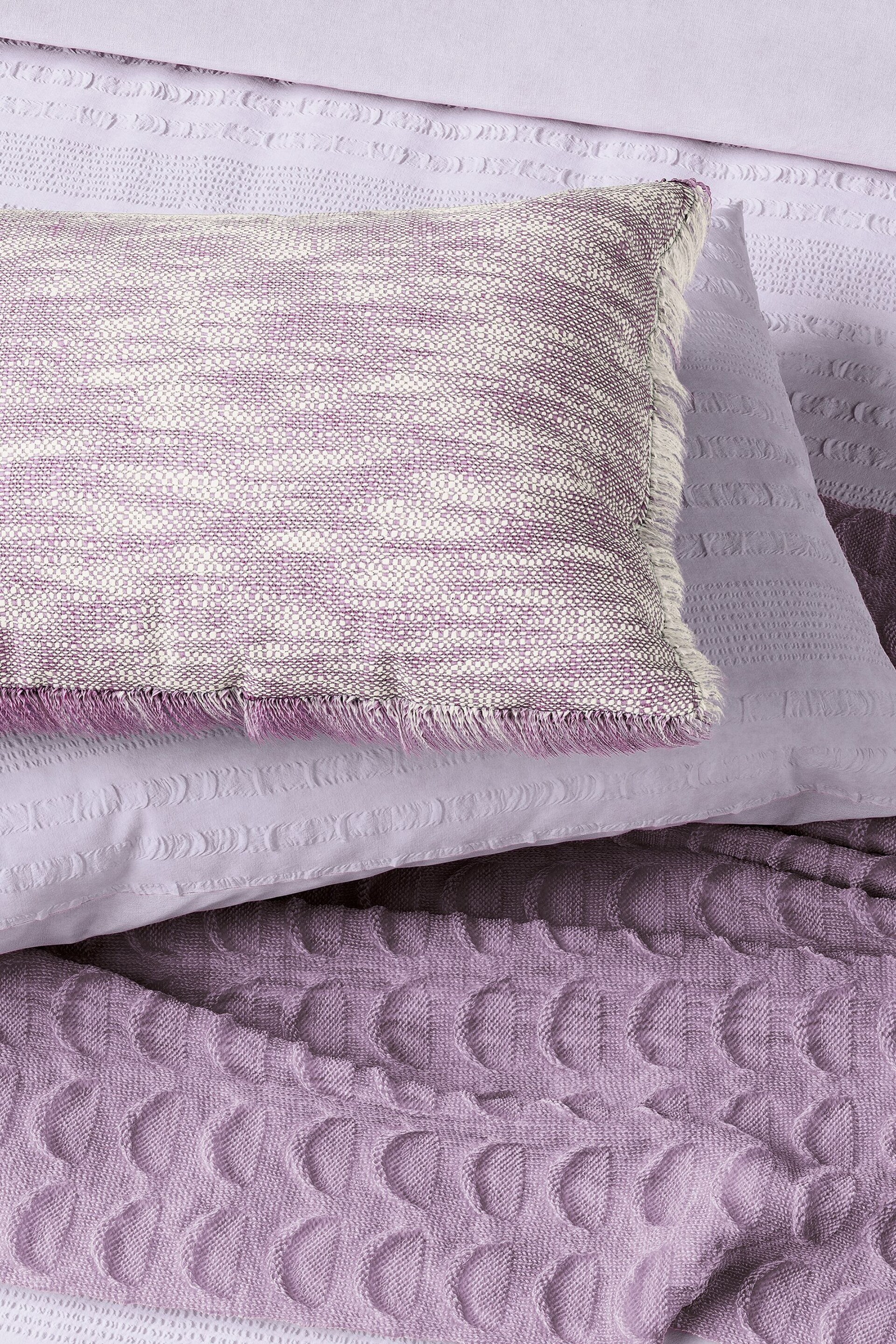 Helena Springfield Pink Ruffled Stripe Duvet Cover and Pillowcase Set - Image 3 of 4