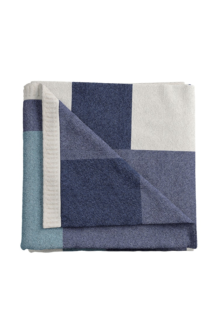 Helena Springfield Blue Patchwork Throw - Image 3 of 3