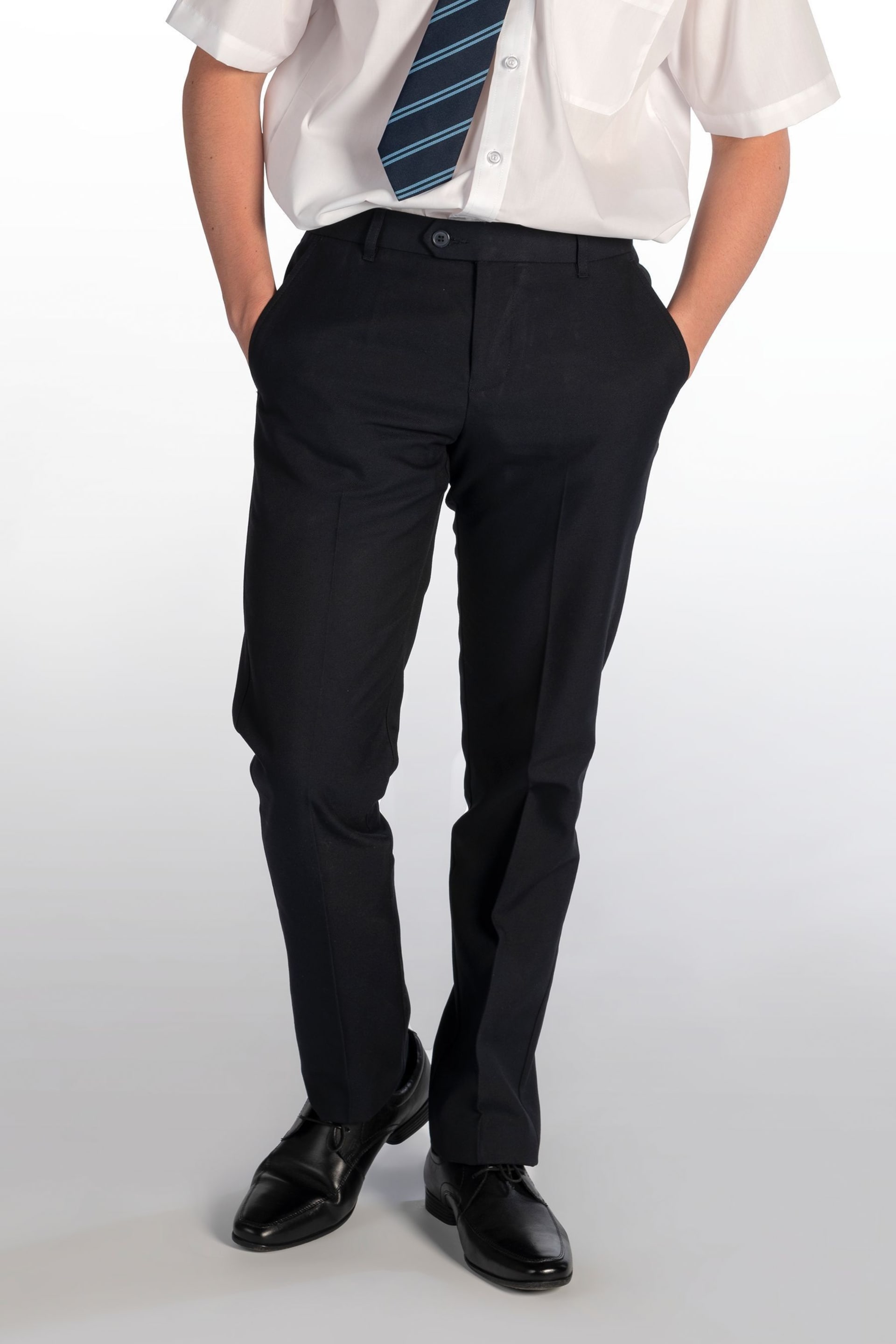 Trutex Senior Boys Navy Slim Leg School Trousers - Image 1 of 2