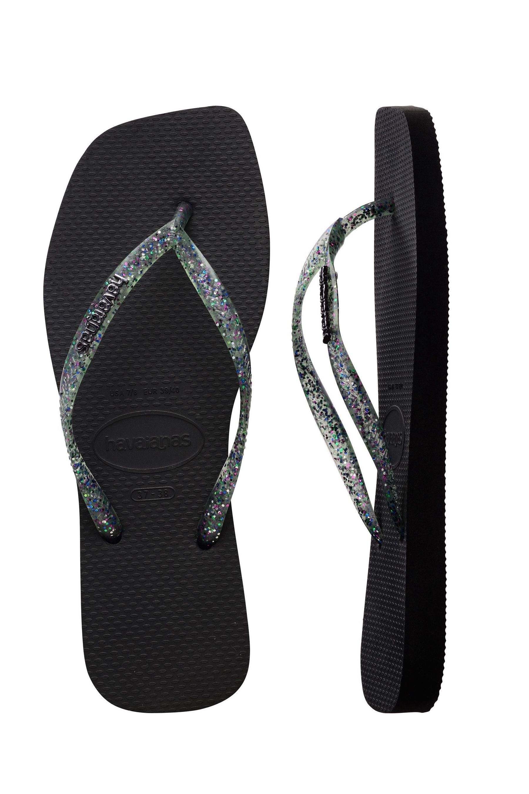 Buy Havaianas Square Logo Metallic Sandals from Next Luxembourg