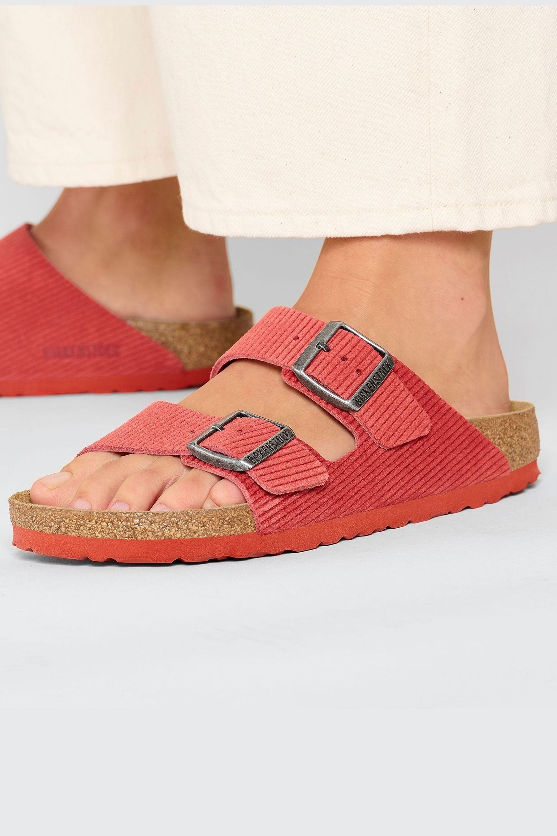 Buy Birkenstock Red Arizona Corduroy Sandals from Next Luxembourg