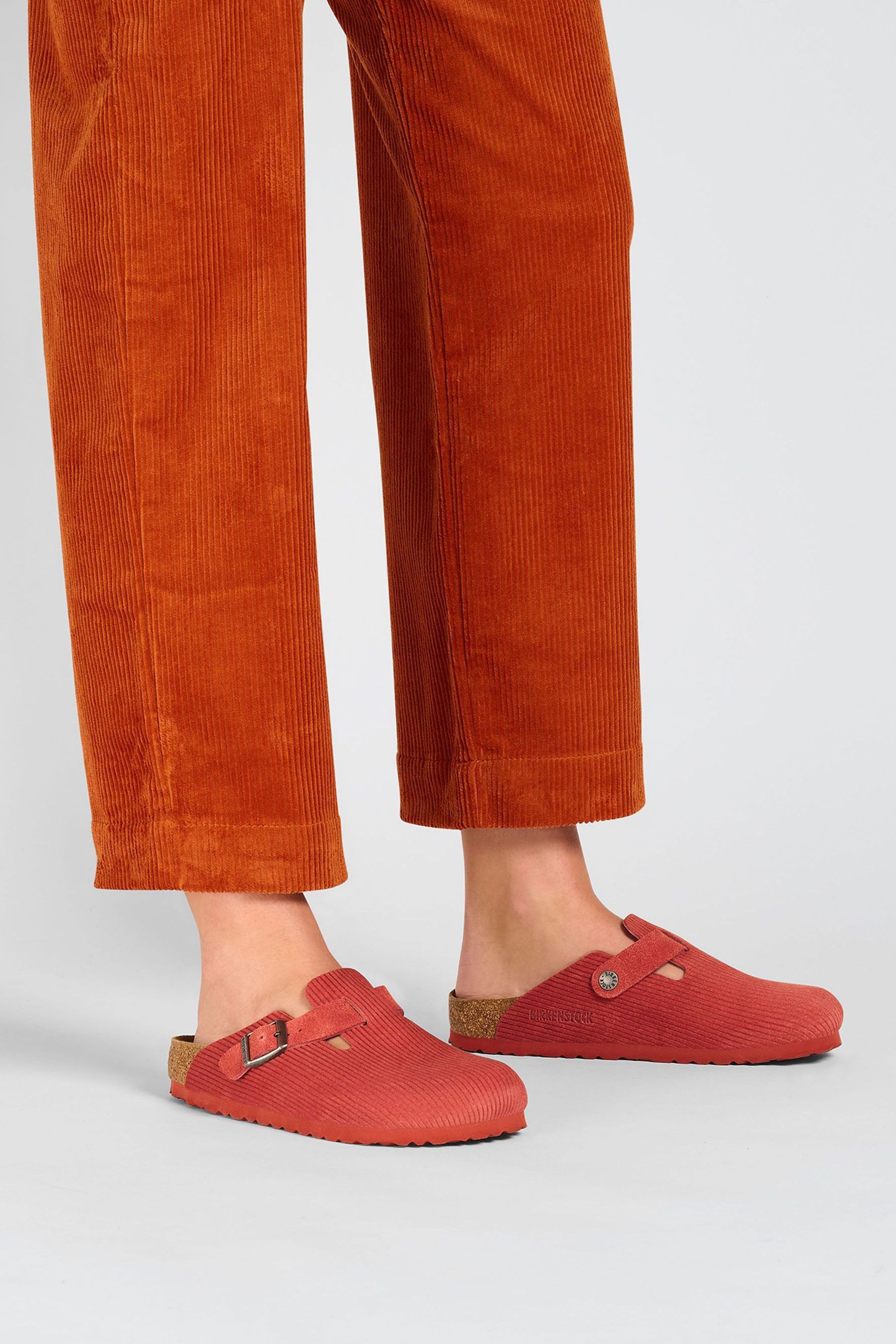 Buy Birkenstock Red Boston Corduroy Clogs from Next Luxembourg