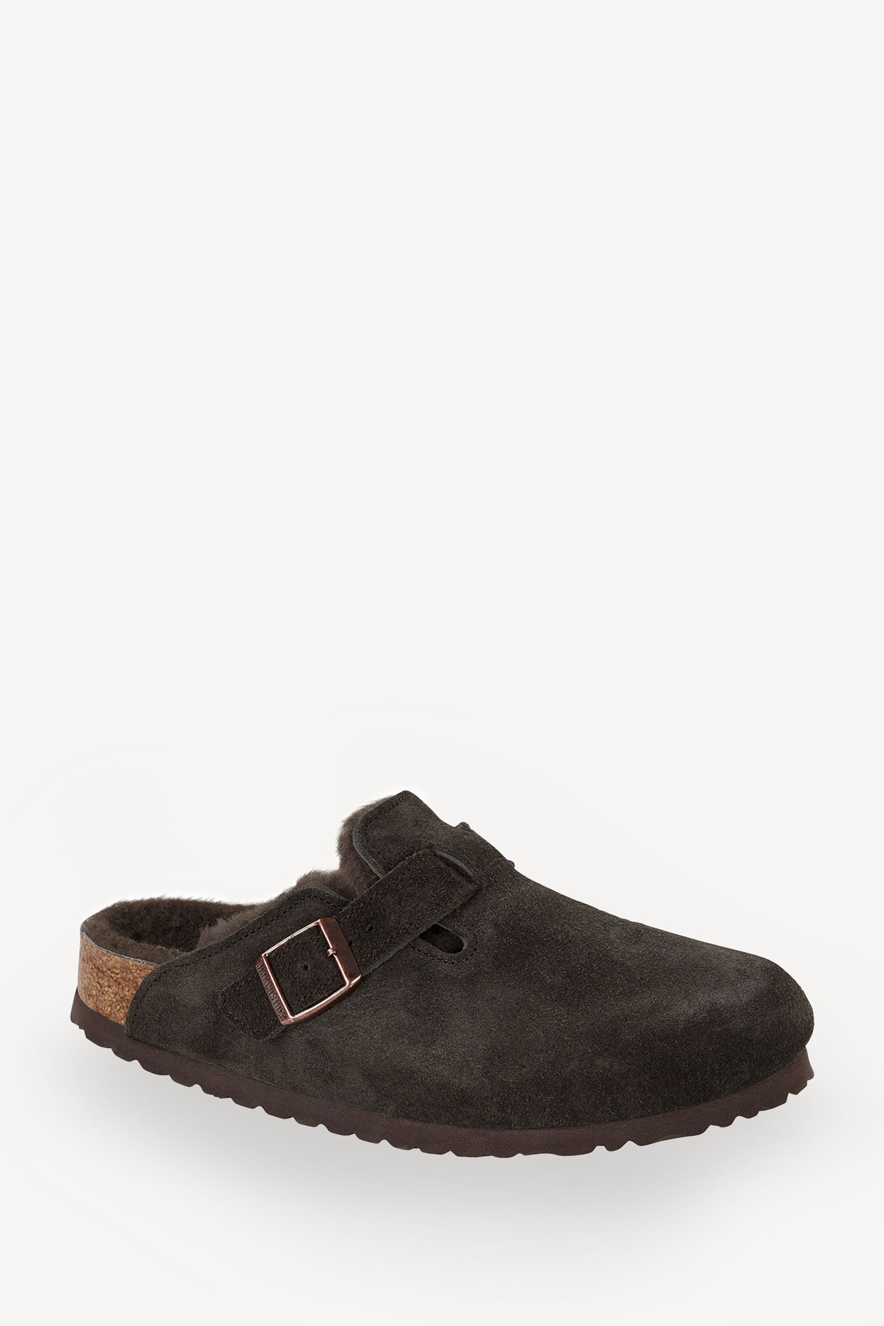Buy Birkenstock Brown Boston Shearling Suede Clogs from Next Luxembourg