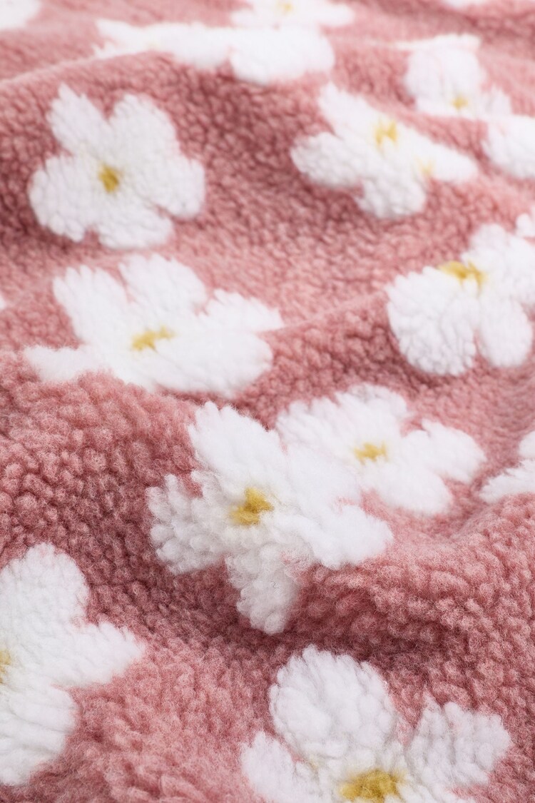 Pink Flower Fleece Baby Blanket - Image 3 of 3