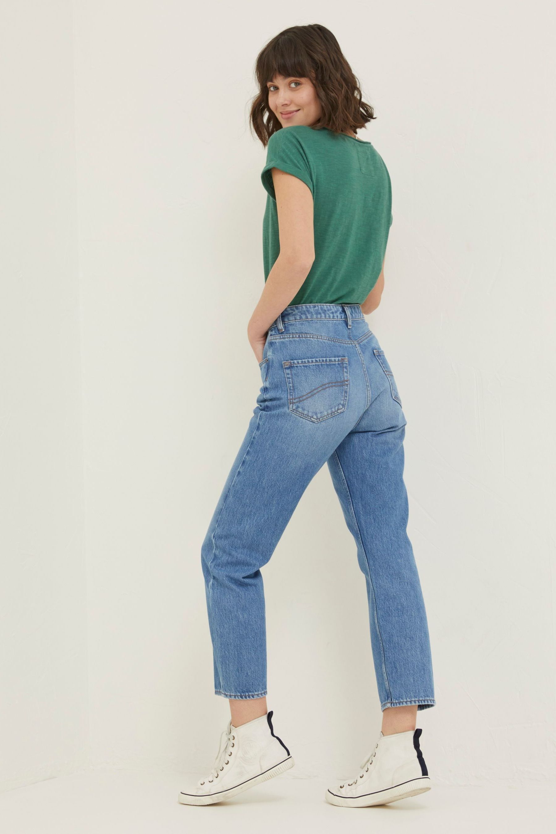 Buy FatFace Blue Sutton Straight Cropped Jeans from Next Luxembourg
