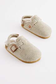Grey Faux Fur Lined Clog Slippers - Image 1 of 5