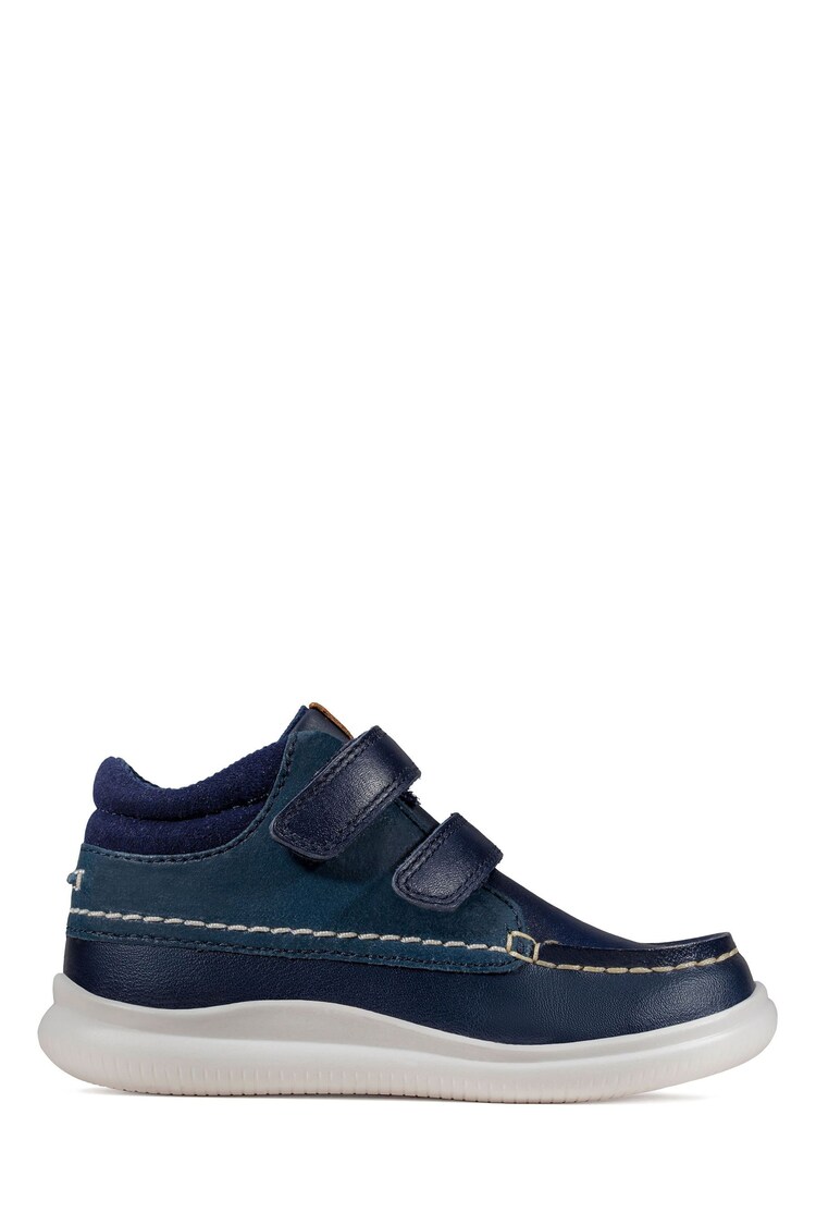 Clarks Blue Multi Fit Leather Crest Tuktu Toddler Boots - Image 1 of 7