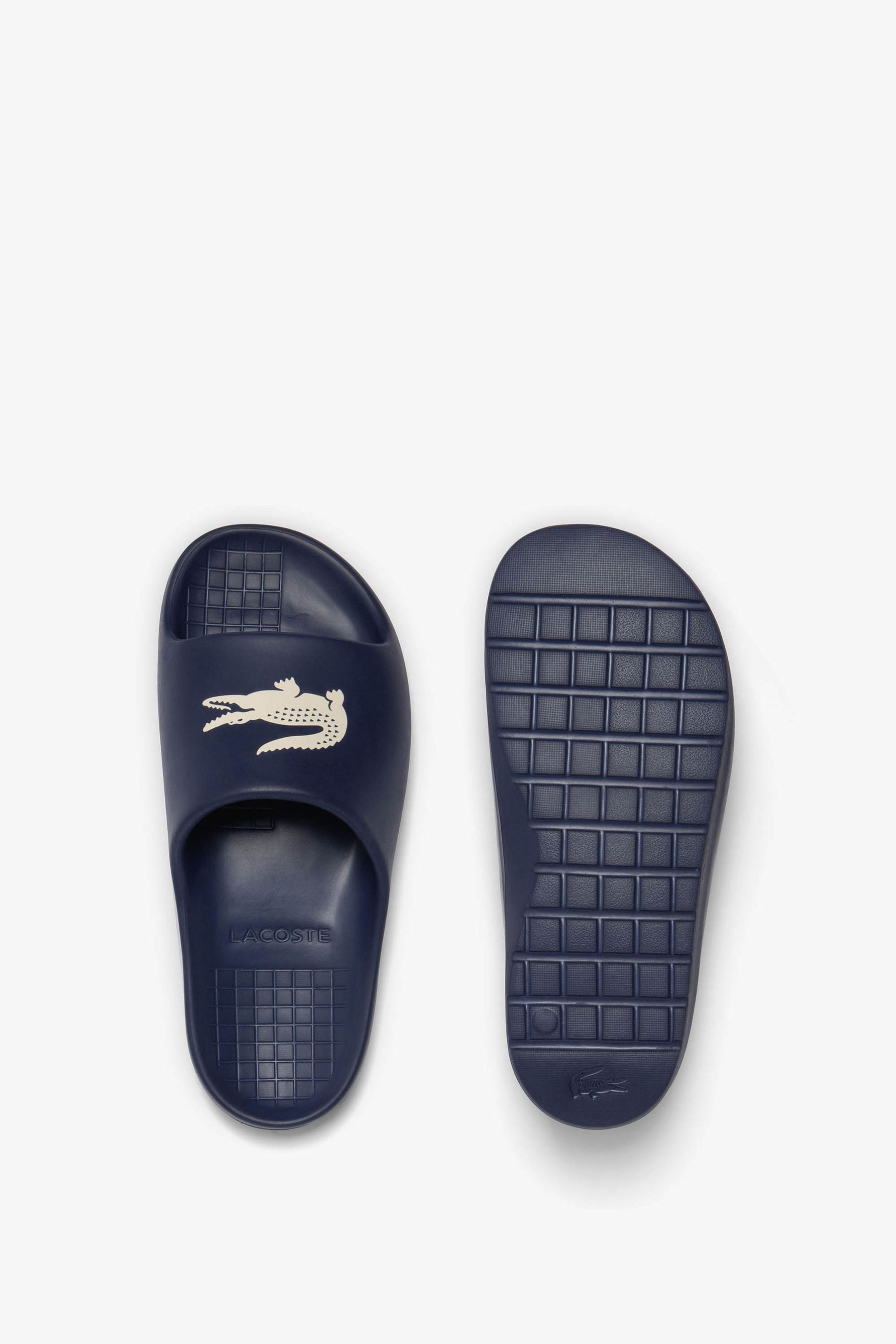 Buy Lacoste Navy Blue Logo Rubber 2.0 Serve Sliders from Next Luxembourg