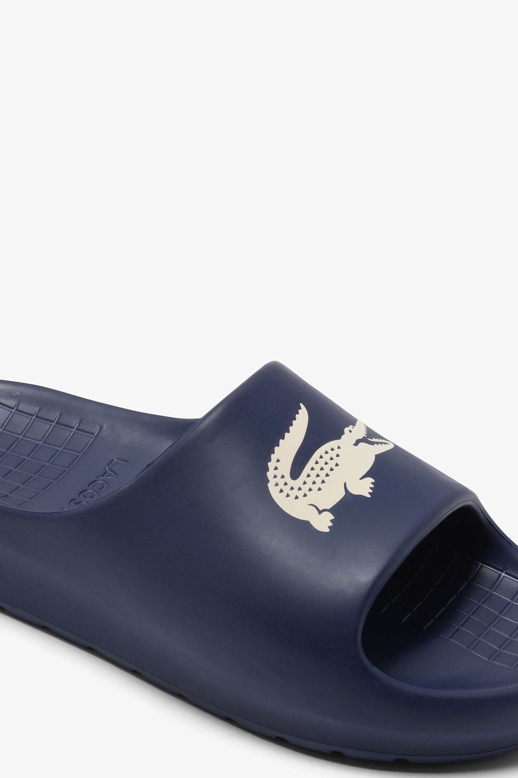 Mens navy lacoste sliders sales
