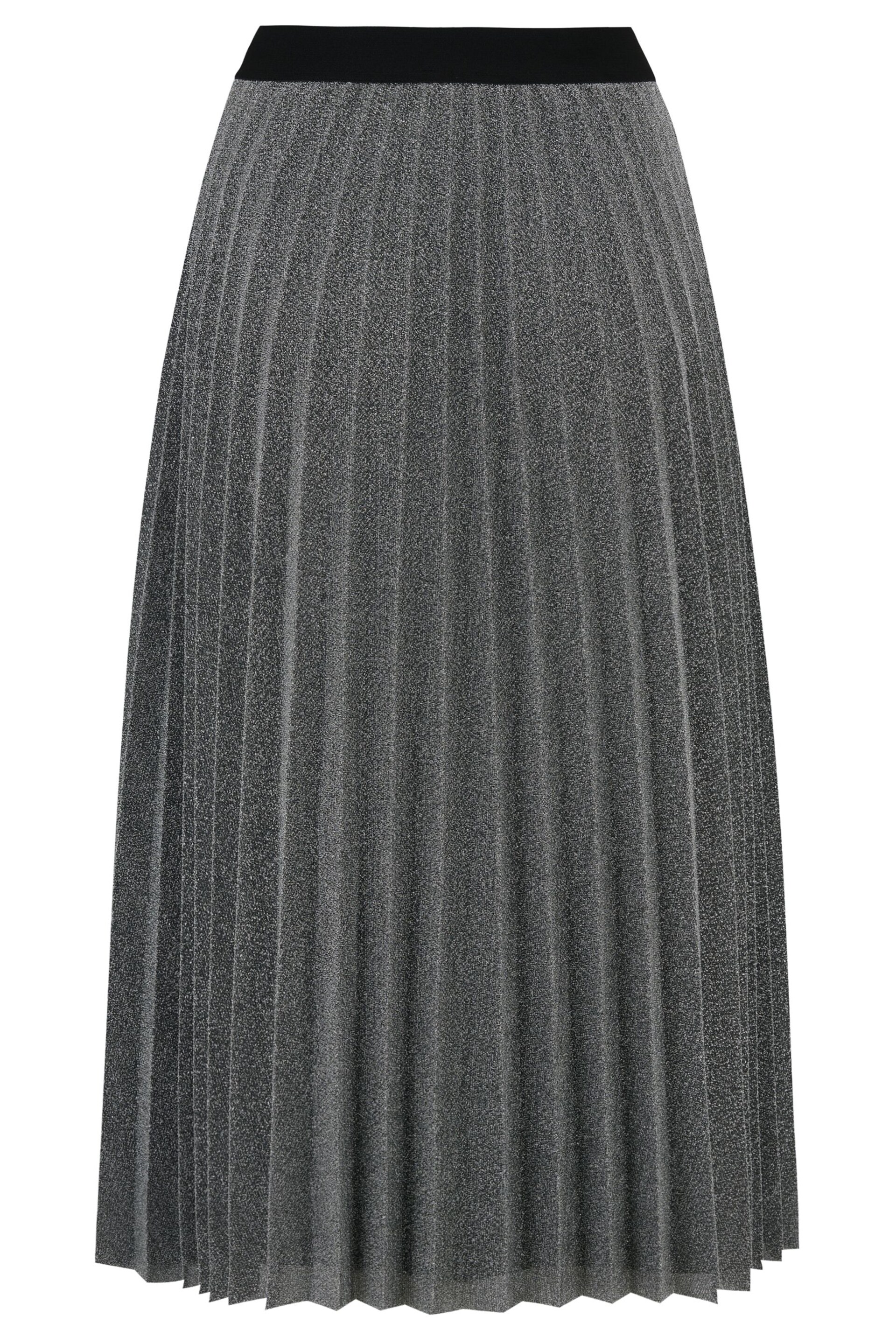 Pour Moi Silver Nina Lame Pleated Midi Skirt - Image 4 of 5