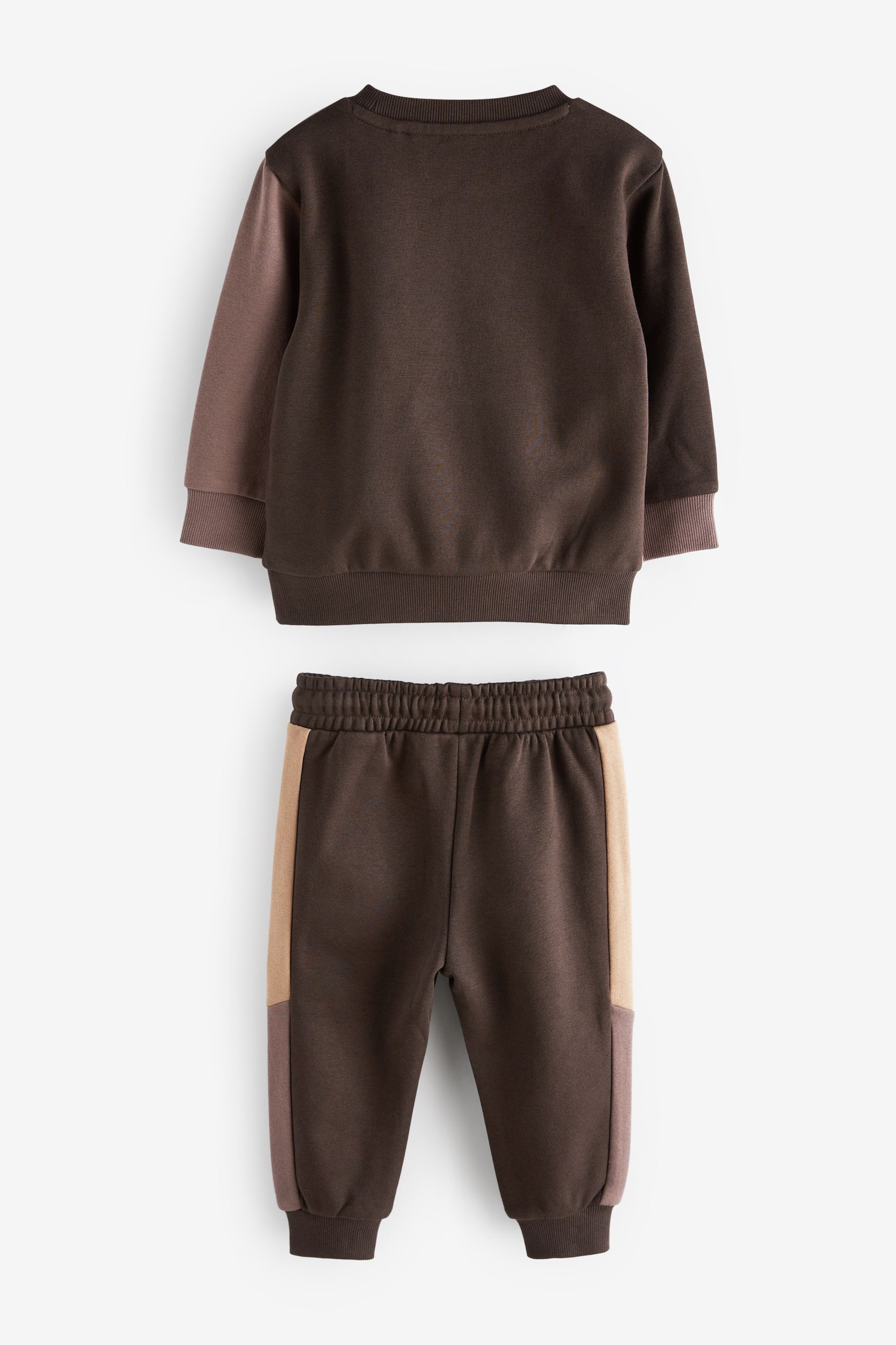 Chocolate Brown Colourblock Tracksuit (3mths-7yrs) - Image 7 of 8