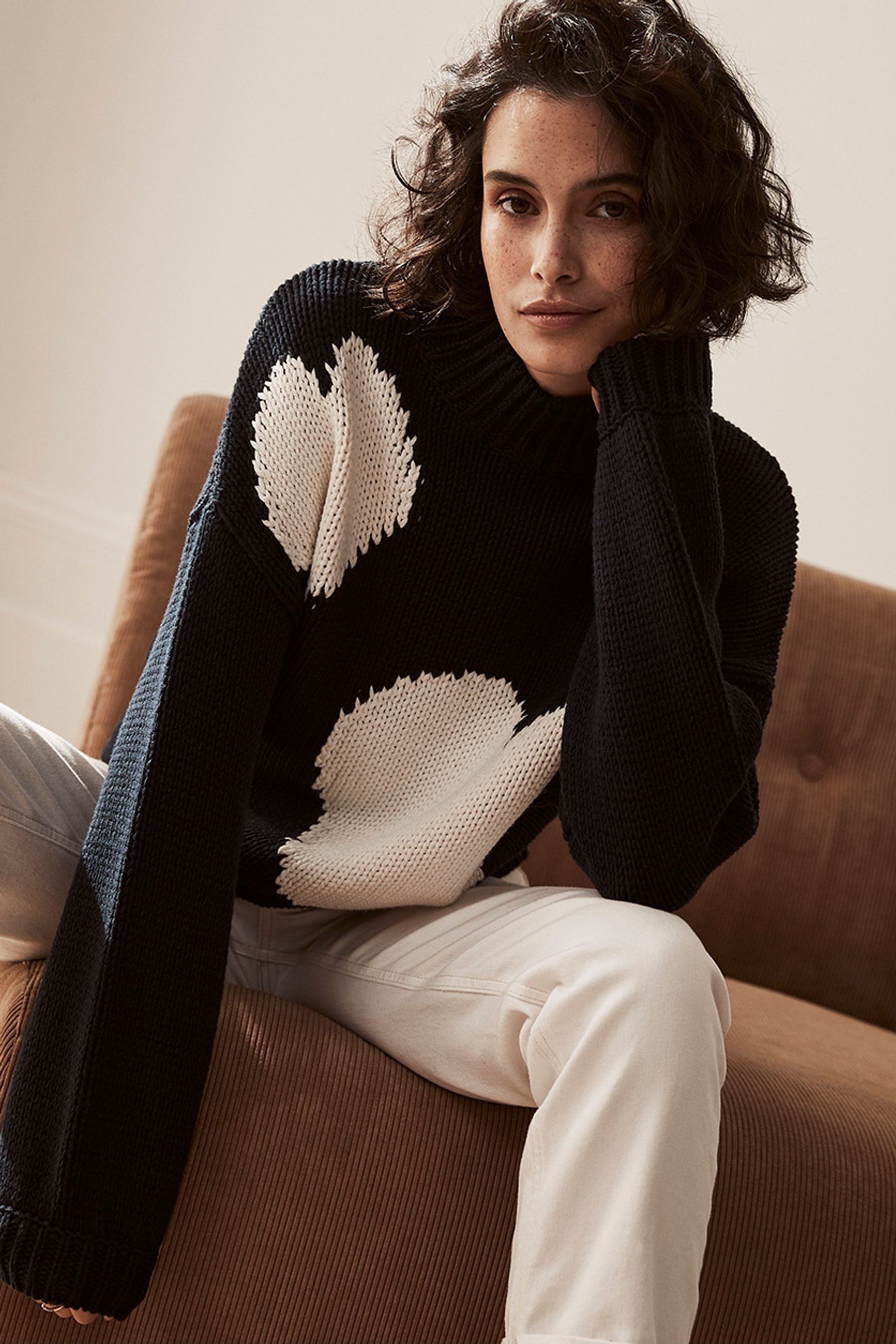 Buy Mint Velvet Navy Blue Chunky Heart Jumper from Next Germany