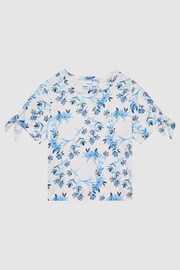 Reiss Blue Tally Senior Printed Cotton T-Shirt - Image 2 of 7