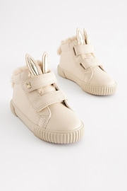 Bone White Bunny Wide Fit (G) High Top Trainers - Image 1 of 5