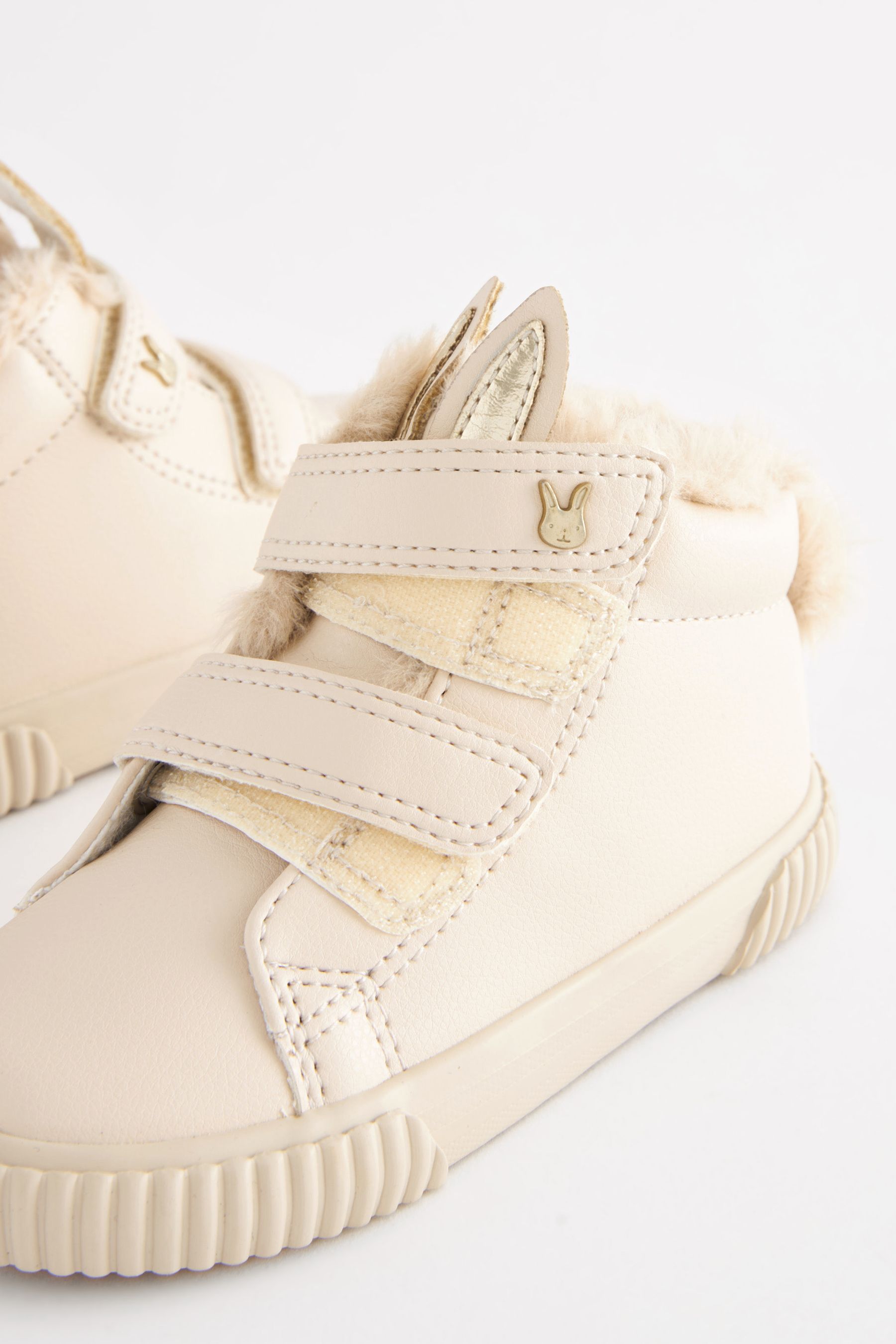 Buy Bone White Bunny Wide Fit G Touch Fasten Strap High Top Trainers from the Next UK online shop