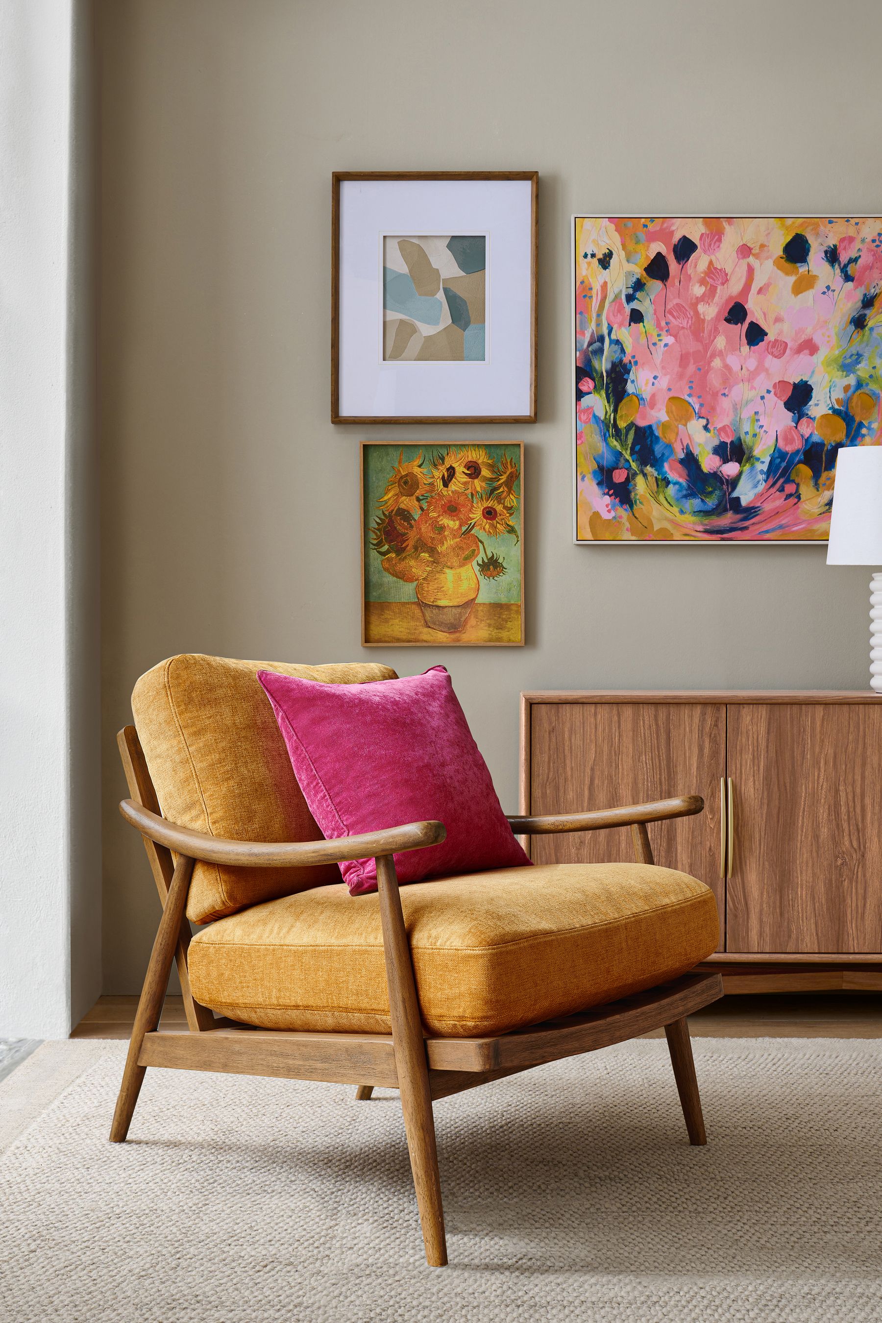 Buy Fine Chenille Ochre Yellow Bronx Frame Hampton Wooden Accent Chair Chair from the Next UK online shop