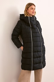 Black Maternity Padded Coat With Zip-Out Panel - Image 3 of 5