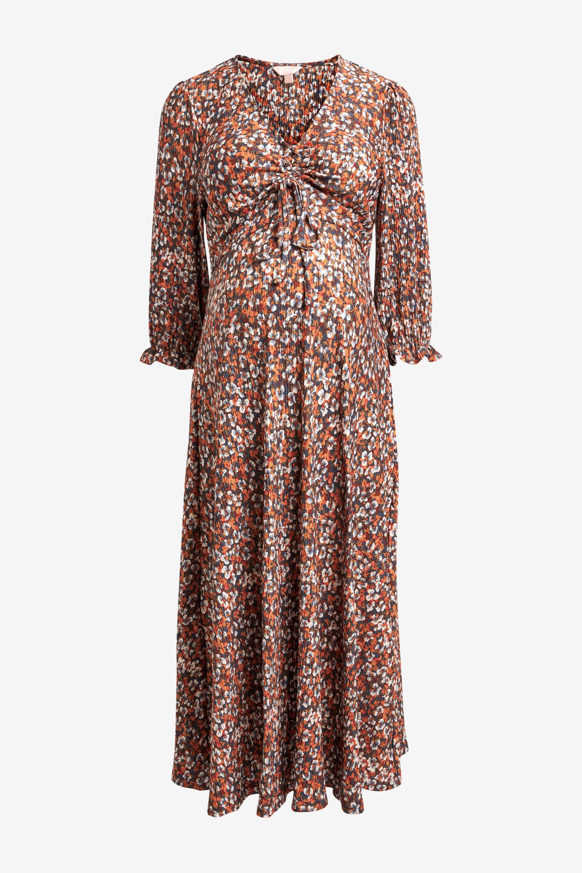 Floral Maternity Ruched Front Print Dress - Image 5 of 7